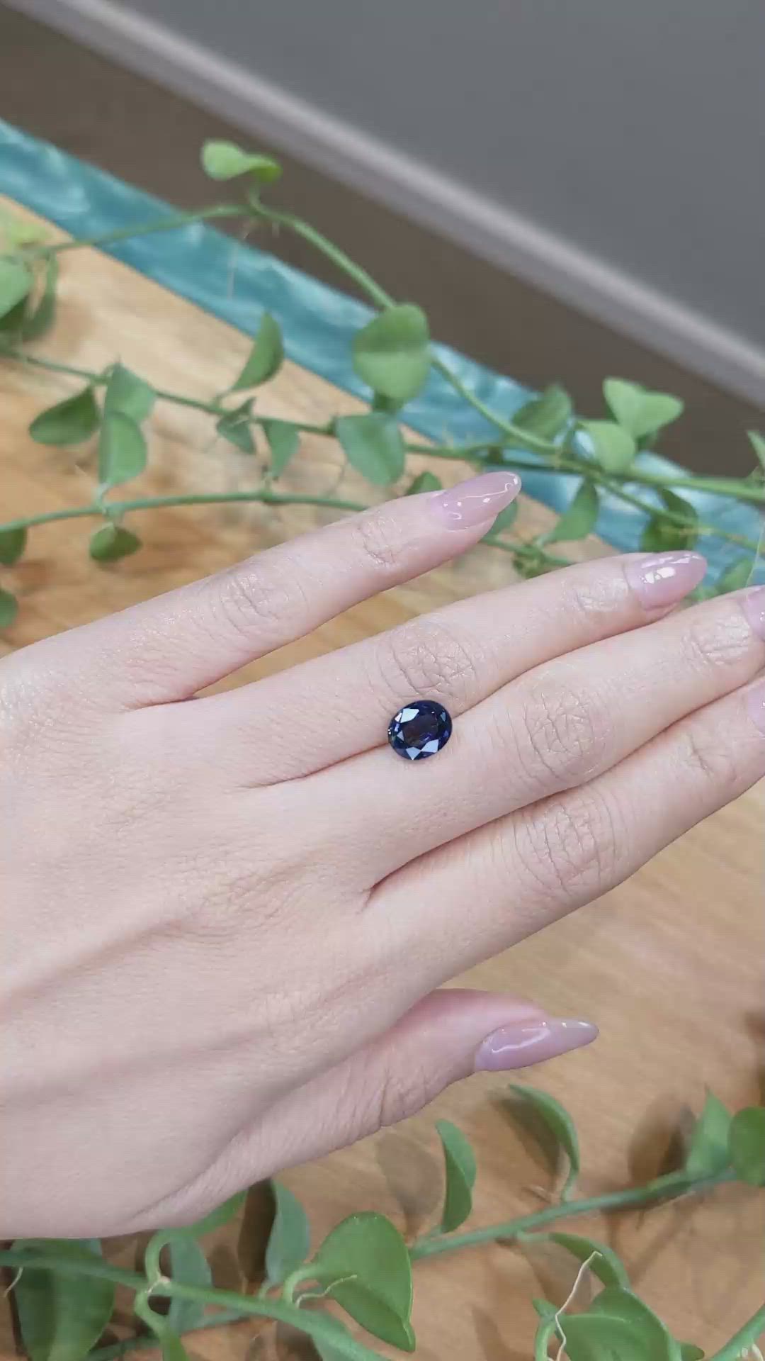 2.60 Ct. Blue Sapphire from Ceylon (Sri Lanka) Size Video