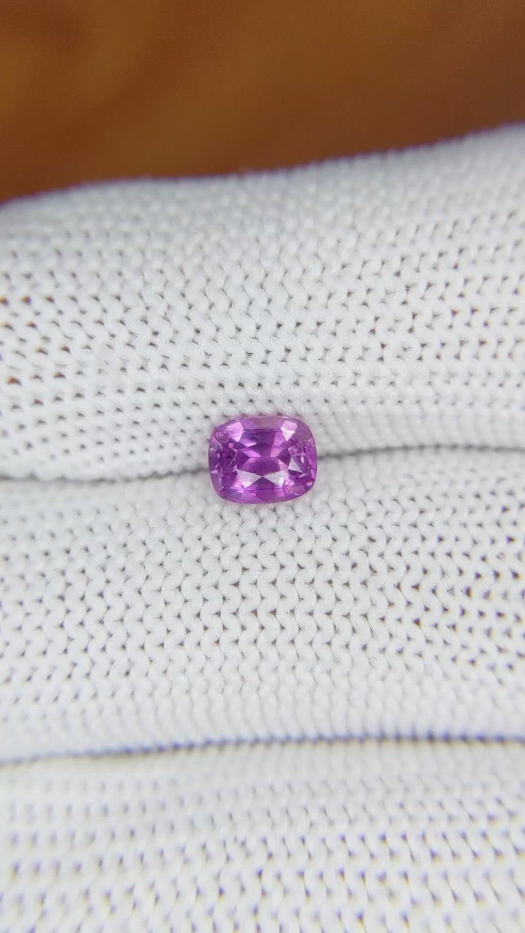 1.11 Ct. Pinkish Purple Sapphire from Ceylon (Sri Lanka) Size Video
