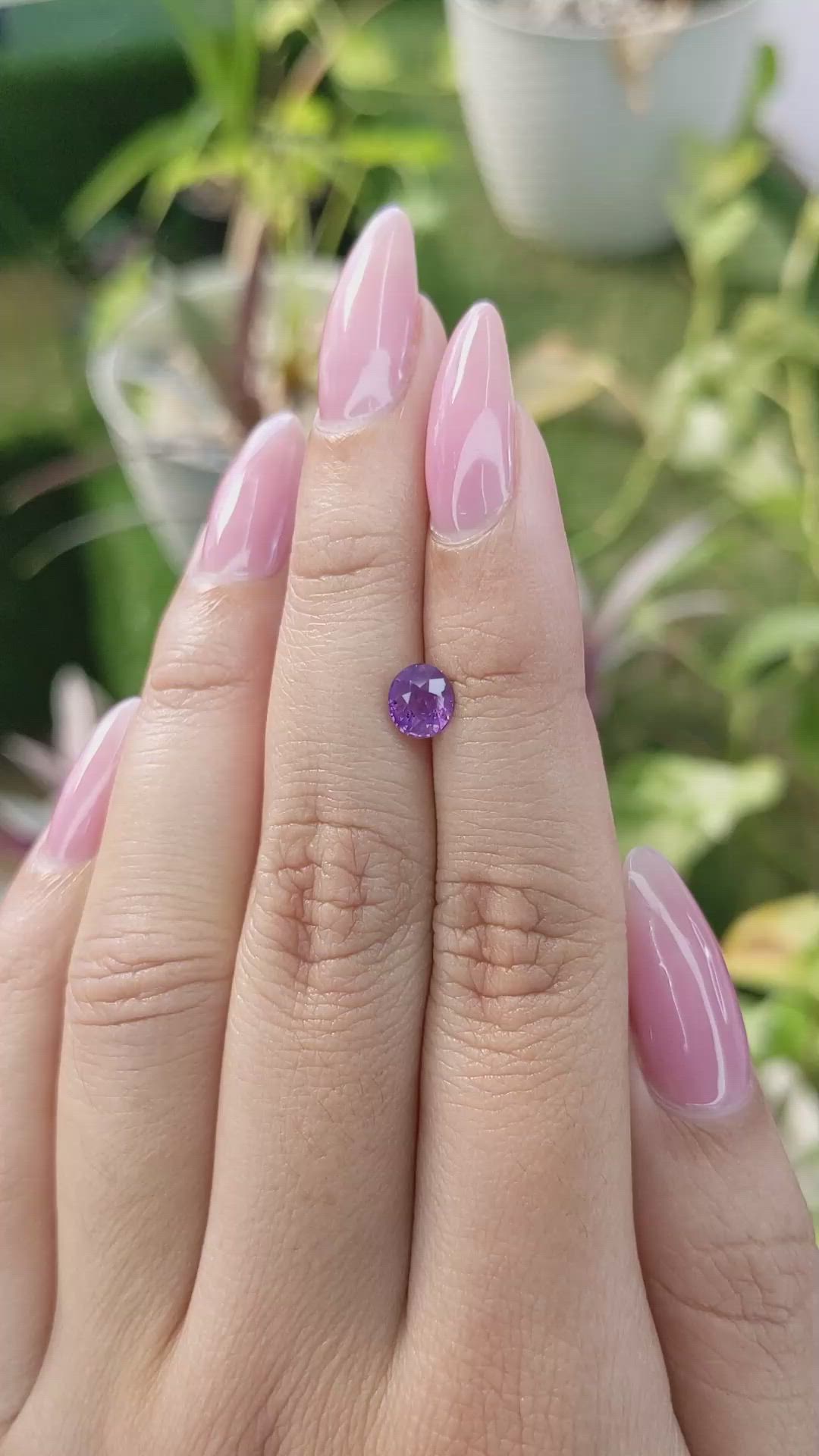 1.10 Ct. Pinkish Purple Sapphire from Ceylon (Sri Lanka) Size Video