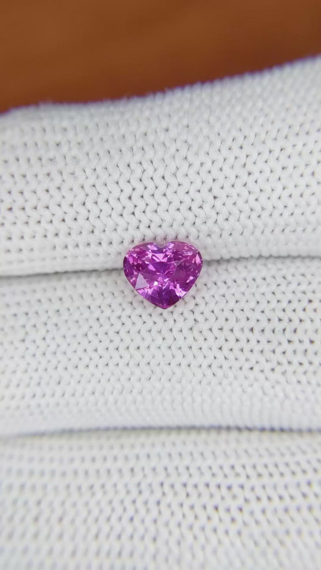 1.70 Ct. Purplish Pink Sapphire from Ceylon (Sri Lanka) Size Video