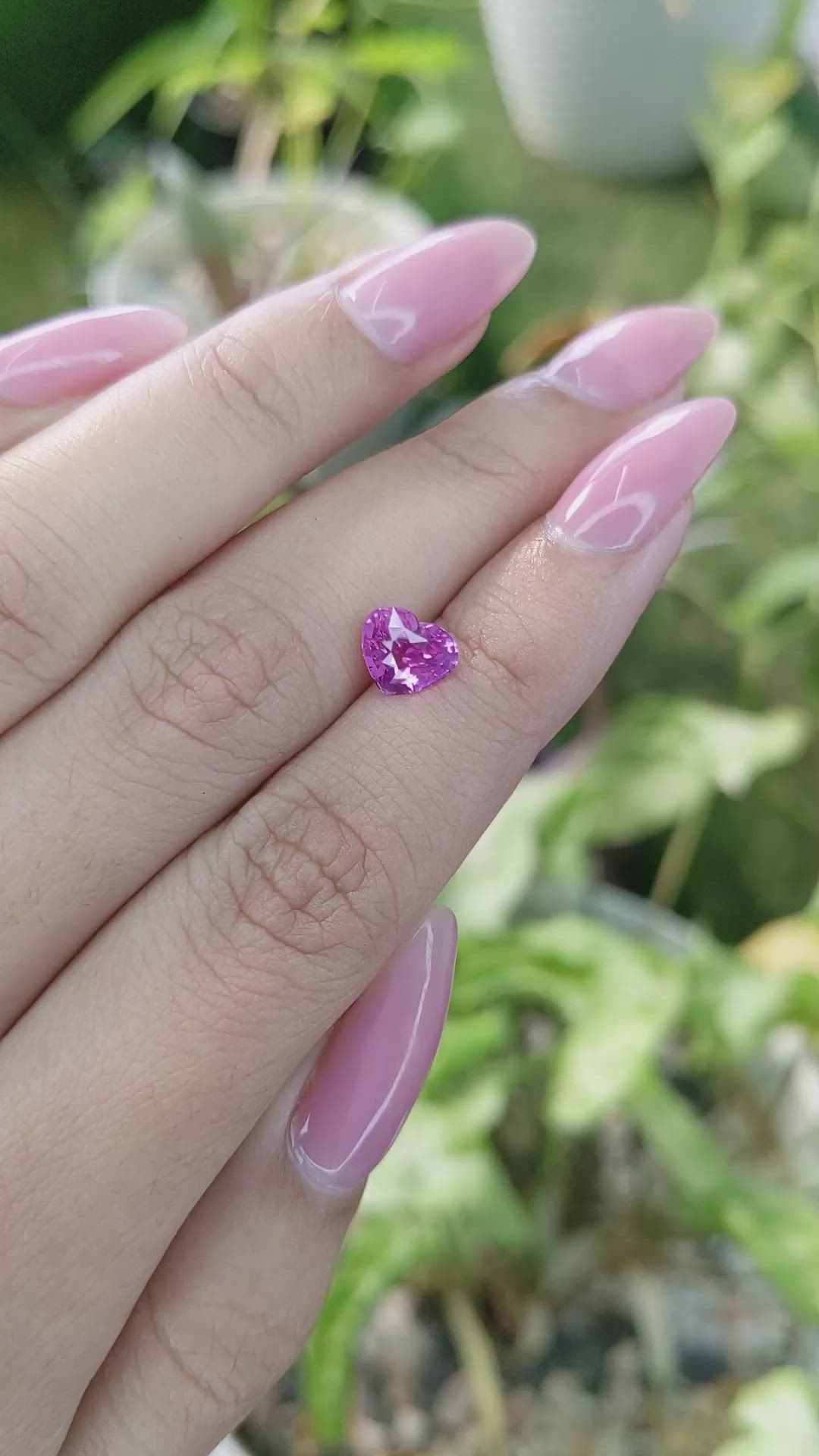 1.70 Ct. Purplish Pink Sapphire from Ceylon (Sri Lanka) Size Video