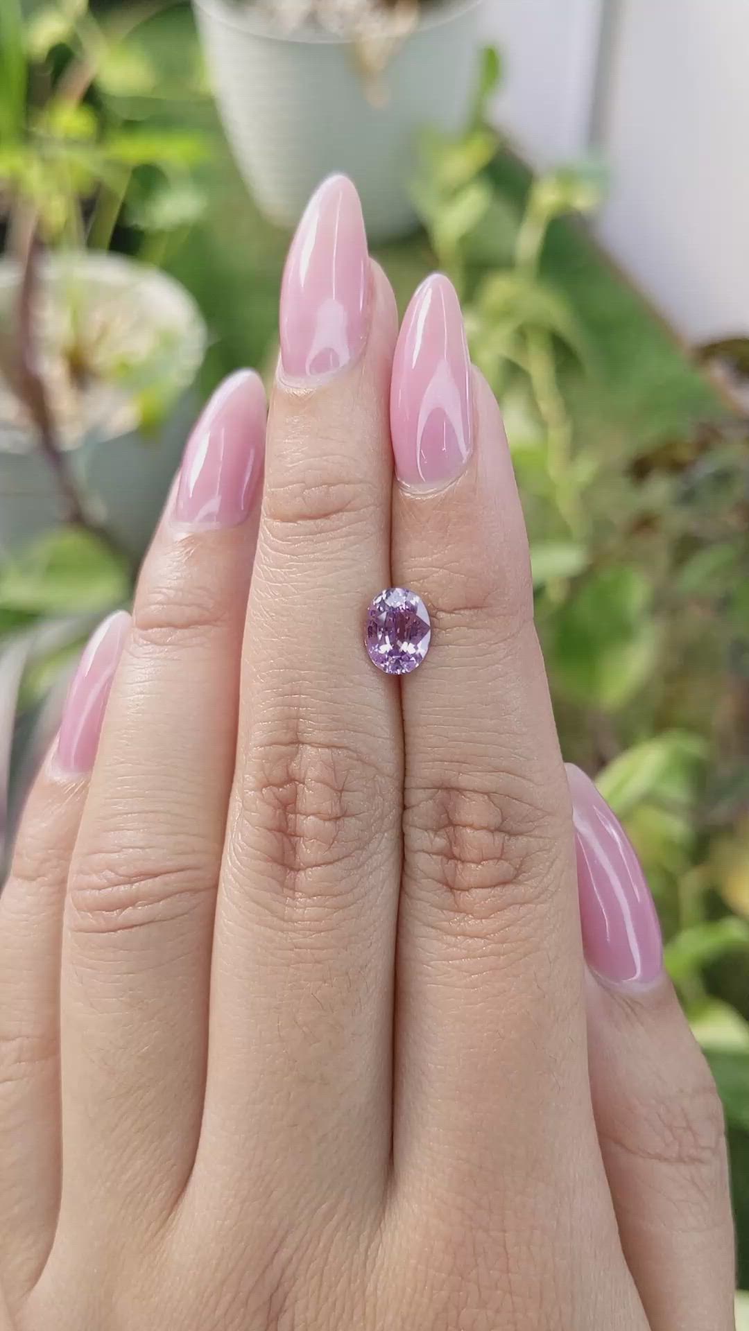 1.55 Ct. Pinkish Purple Sapphire from Ceylon (Sri Lanka) Size Video
