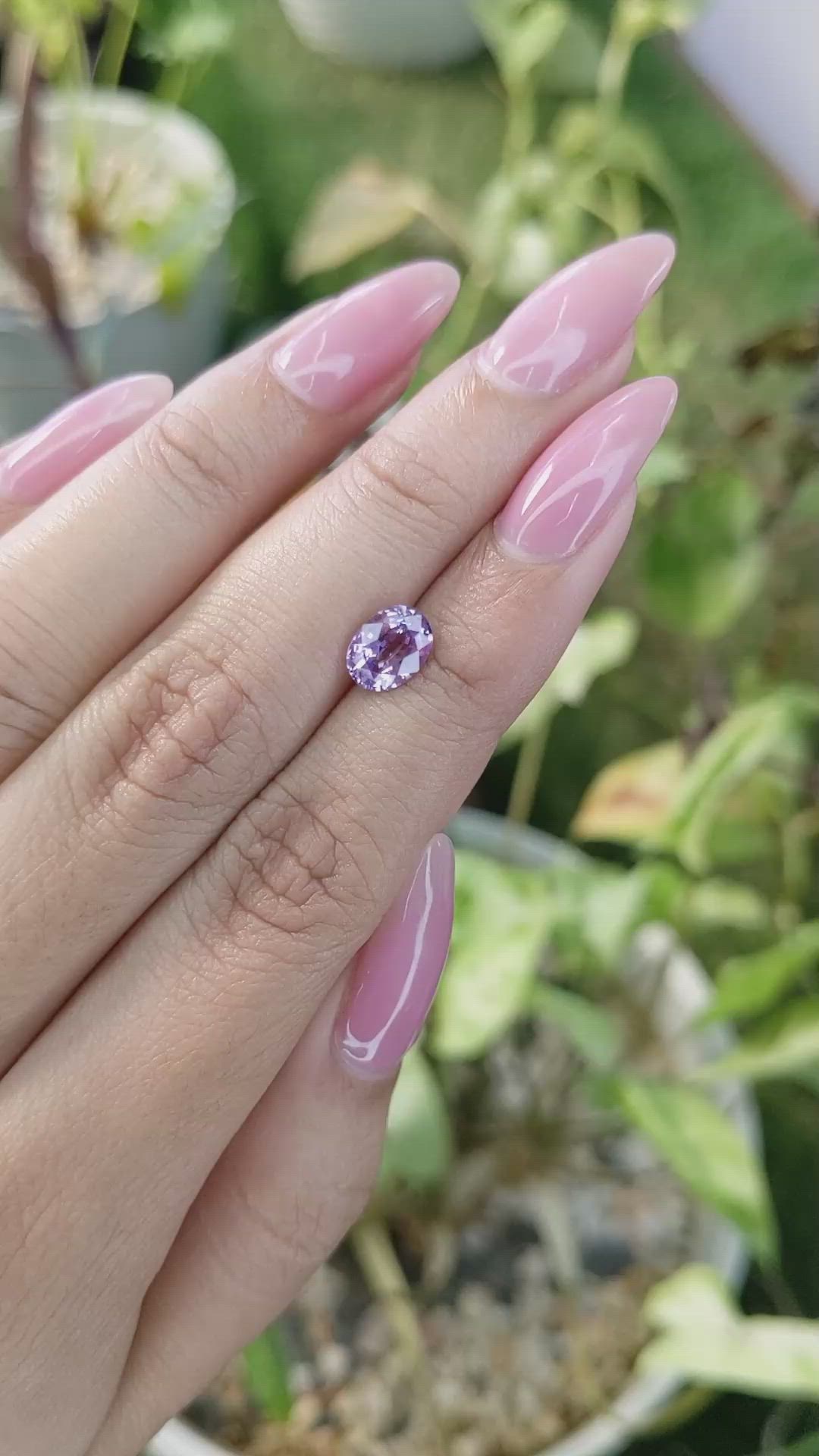 1.55 Ct. Pinkish Purple Sapphire from Ceylon (Sri Lanka) Size Video