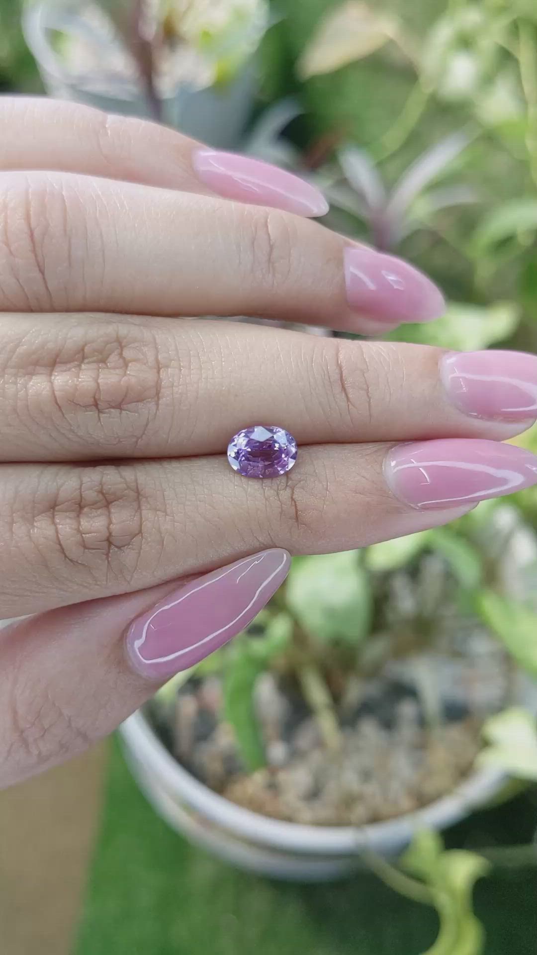 1.55 Ct. Pinkish Purple Sapphire from Ceylon (Sri Lanka) Size Video