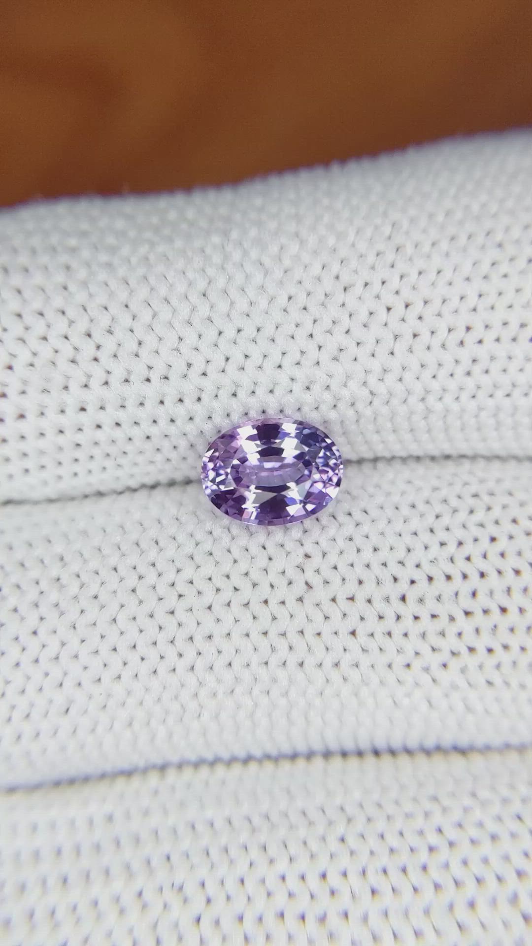 1.55 Ct. Pinkish Purple Sapphire from Ceylon (Sri Lanka) Size Video