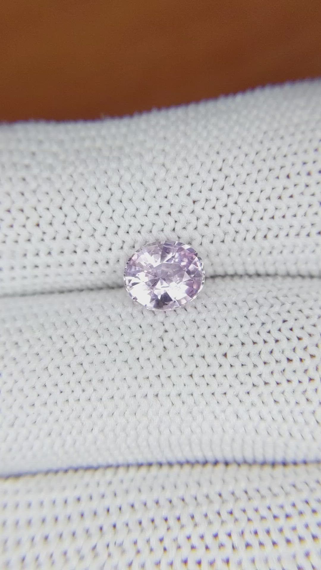 1.28 Ct. Pinkish Purple Sapphire from Ceylon (Sri Lanka) Size Video
