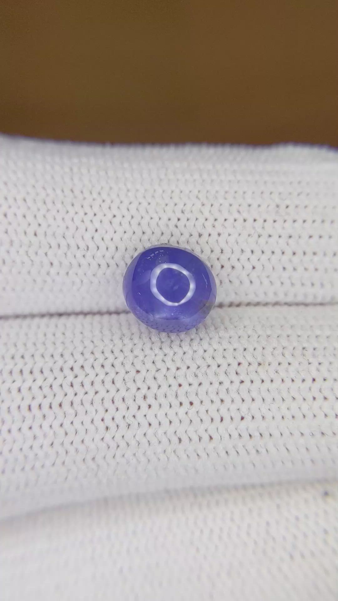 3.60 Ct. Bluish Purple Star Sapphire from Burma (Myanmar) Size Video