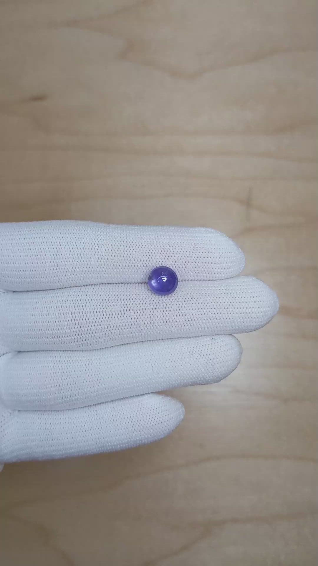3.60 Ct. Bluish Purple Star Sapphire from Burma (Myanmar) Size Video