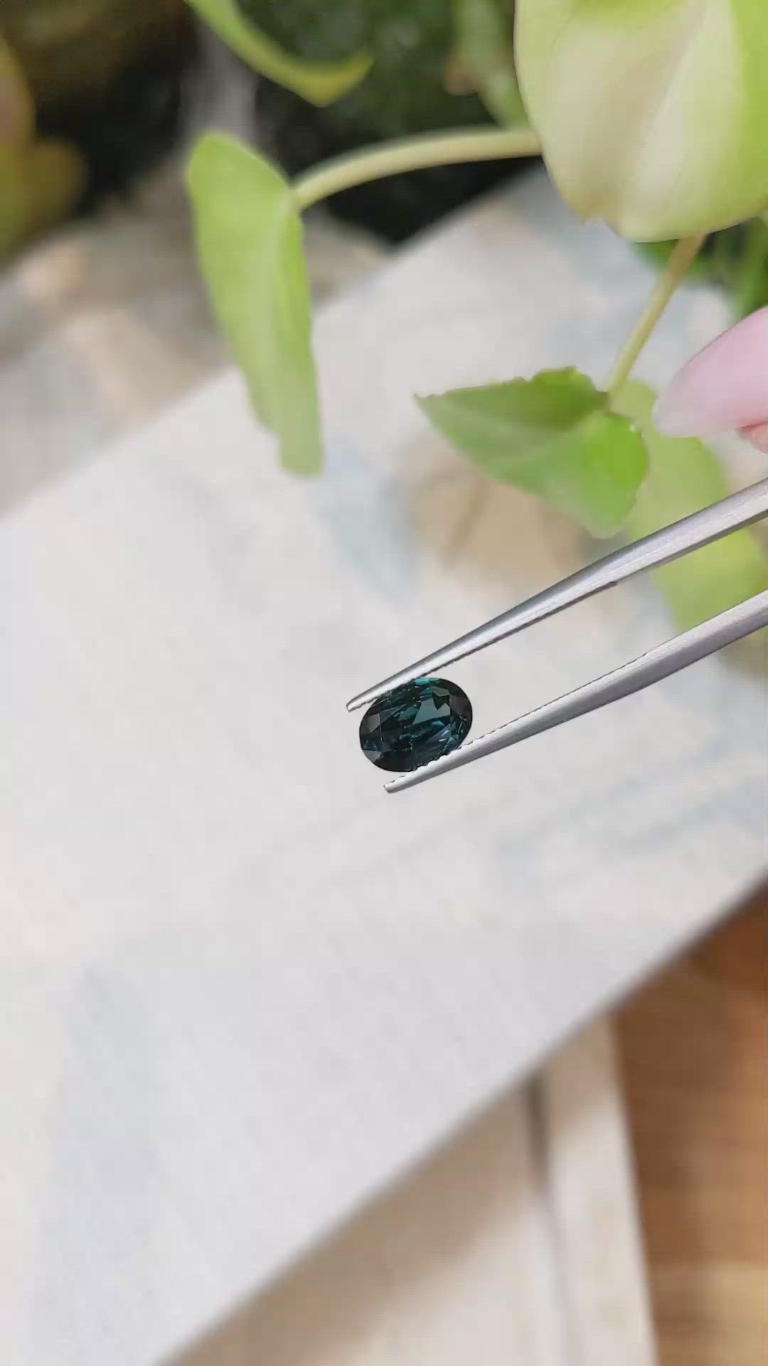 1.55 Ct. Greenish Blue Sapphire from Ceylon (Sri Lanka) Size Video