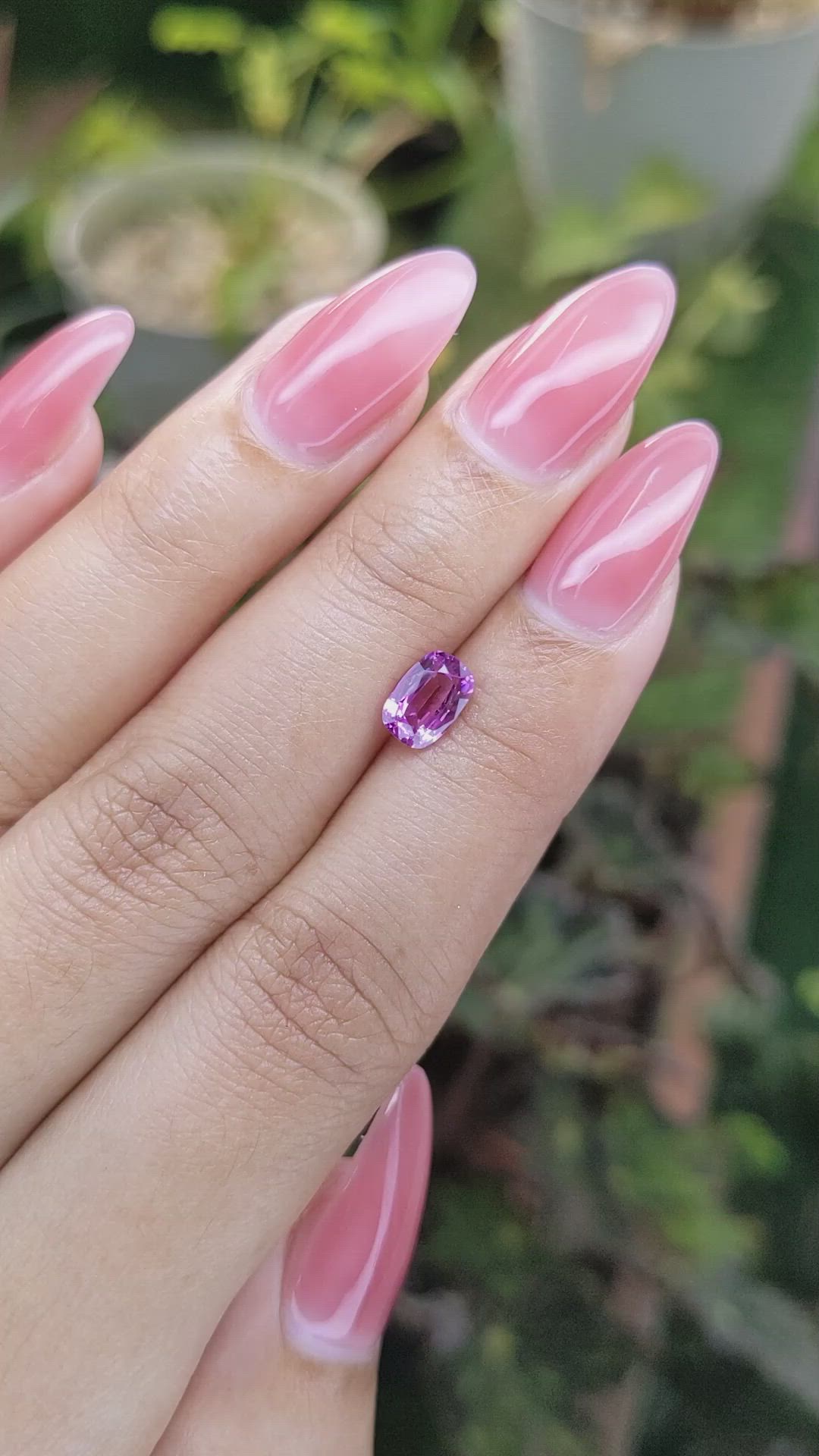 1.15 Ct. Pinkish Purple Sapphire from Ceylon (Sri Lanka) Size Video