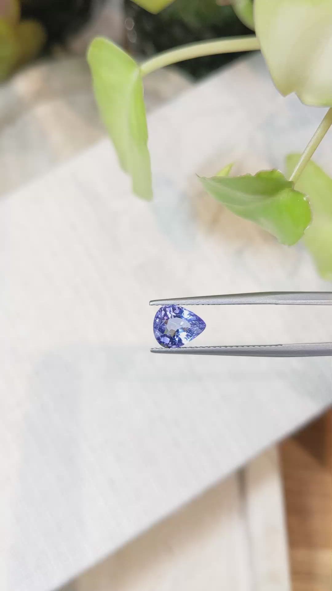 1.70 Ct. Violet Sapphire from Ceylon (Sri Lanka) Size Video