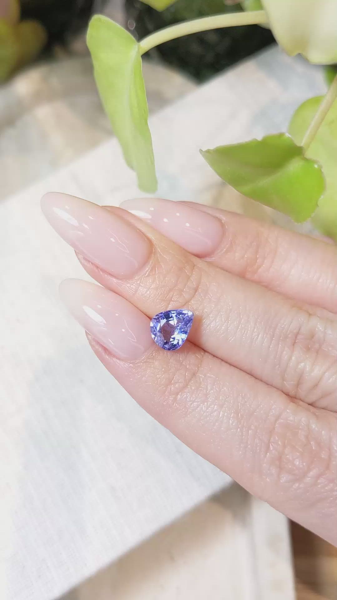 1.70 Ct. Violet Sapphire from Ceylon (Sri Lanka) Size Video