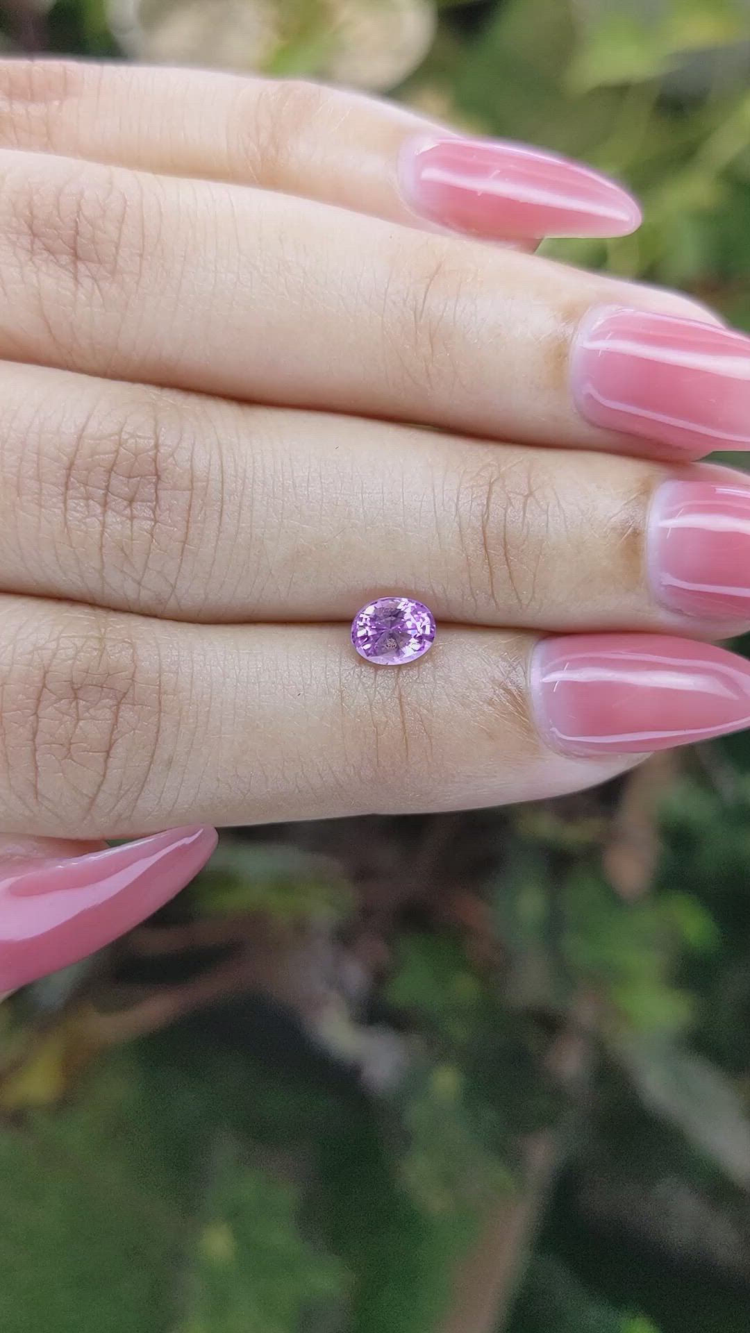 0.82 Ct. Purplish Pink Sapphire from Ceylon (Sri Lanka) Size Video