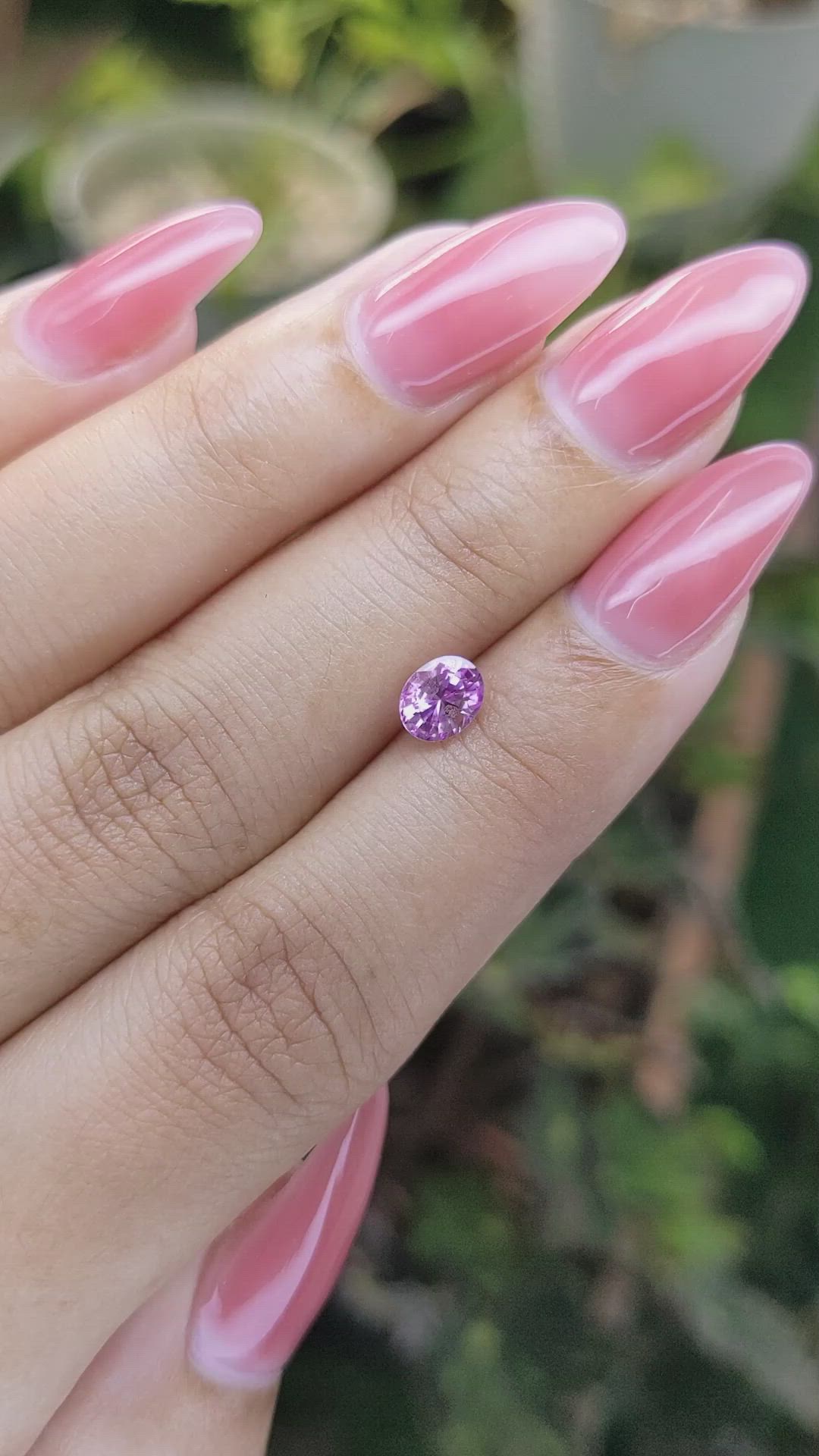0.82 Ct. Purplish Pink Sapphire from Ceylon (Sri Lanka) Size Video