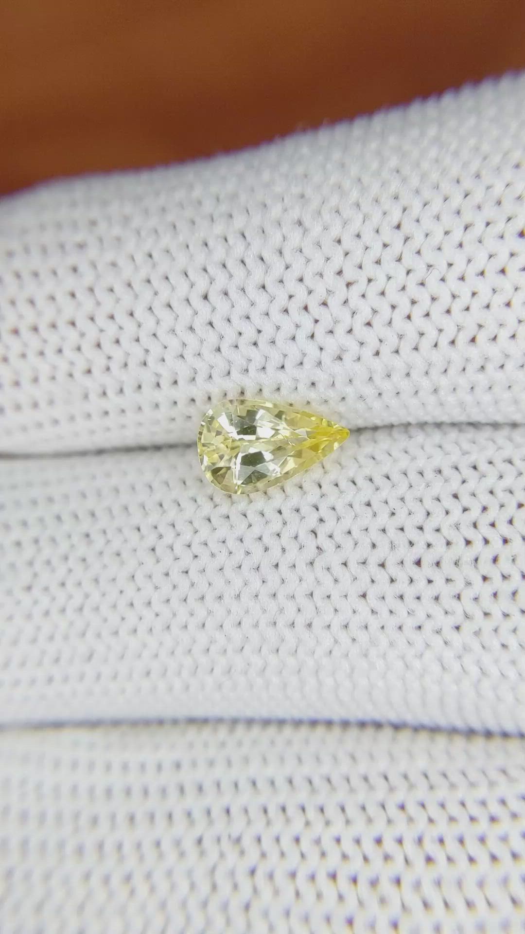 1.12 Ct. Yellow Sapphire from Ceylon (Sri Lanka) Size Video