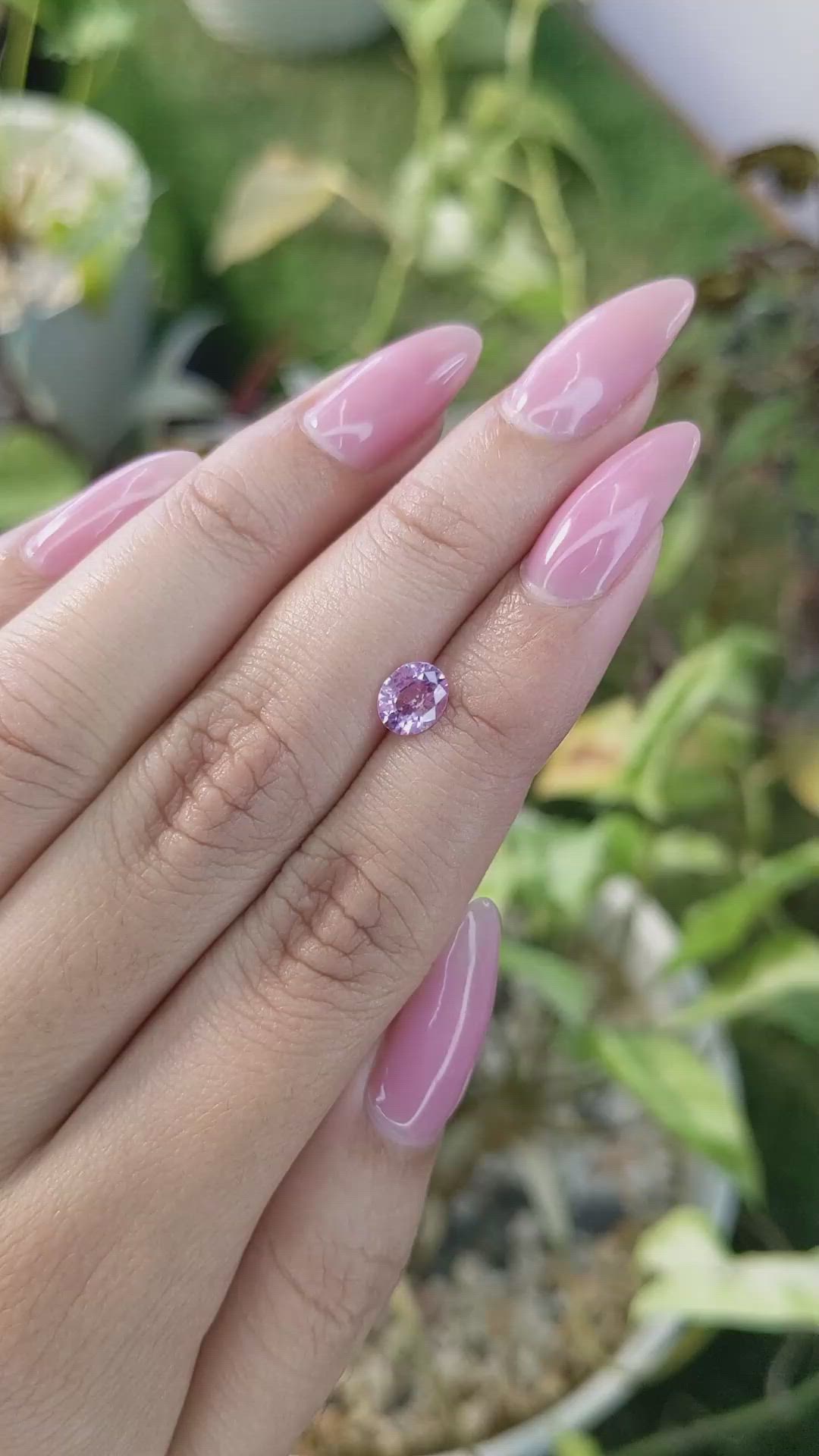 0.79 Ct. Pinkish Purple Sapphire from Ceylon (Sri Lanka) Size Video