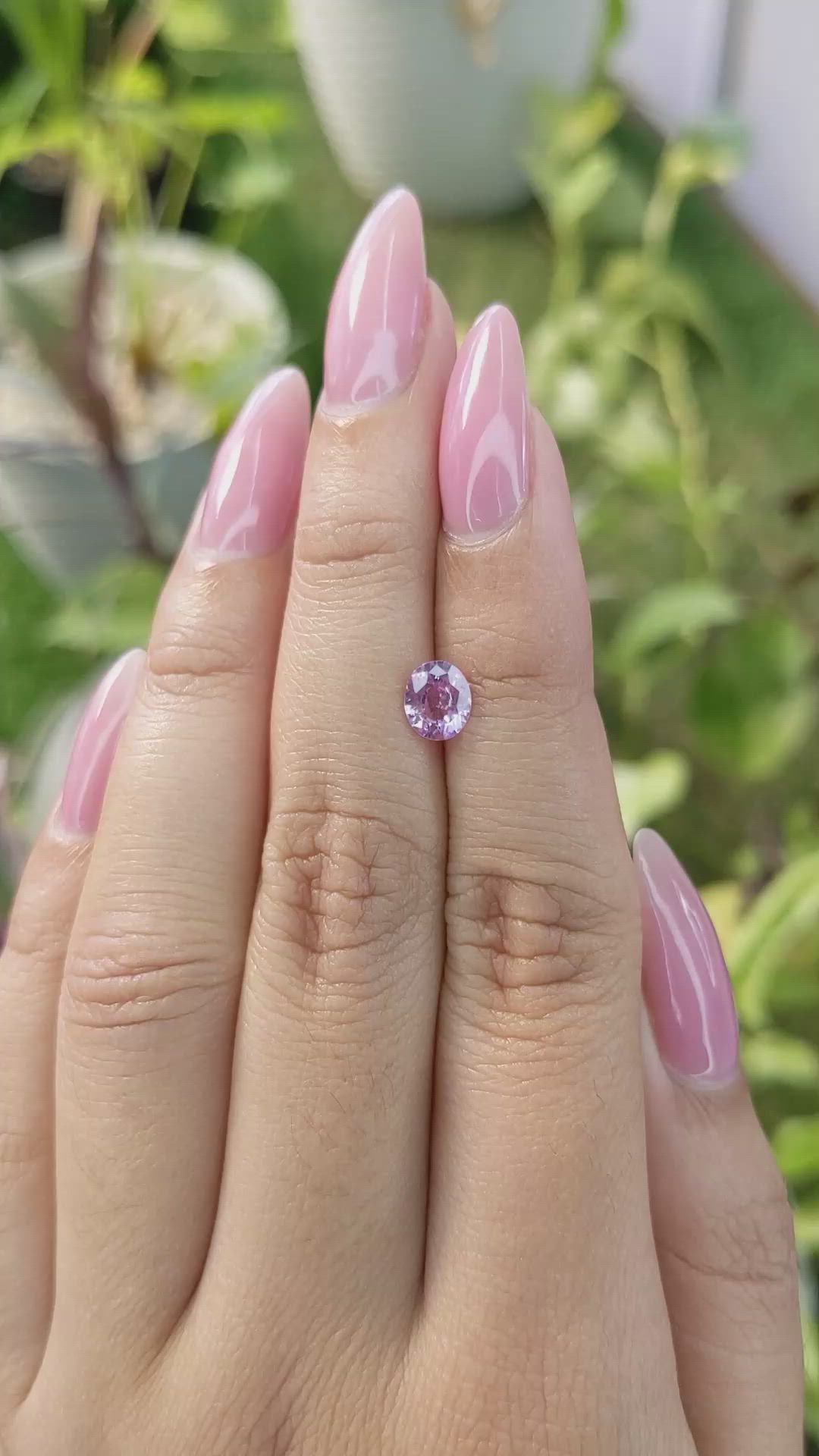0.79 Ct. Pinkish Purple Sapphire from Ceylon (Sri Lanka) Size Video