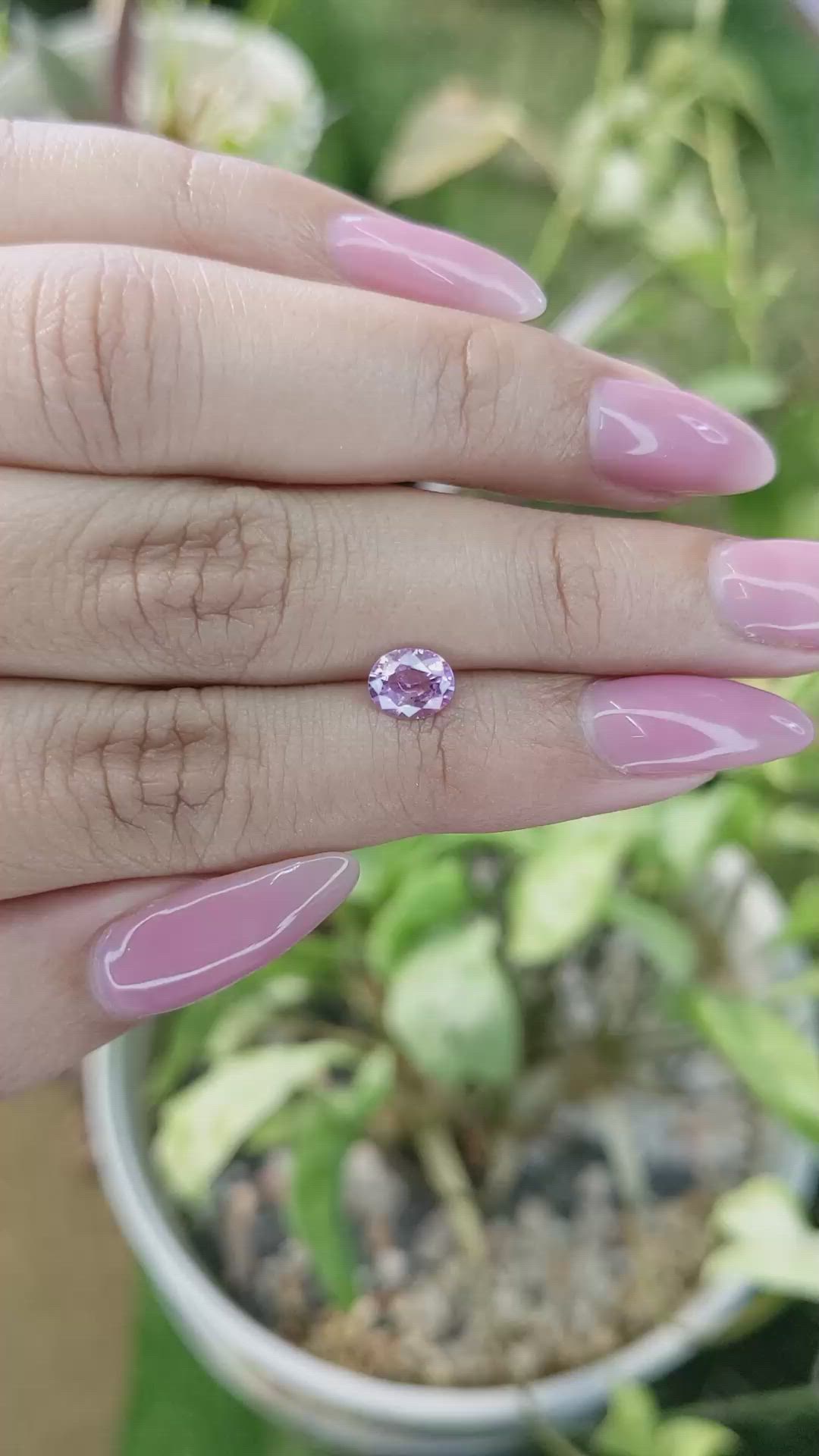 0.79 Ct. Pinkish Purple Sapphire from Ceylon (Sri Lanka) Size Video