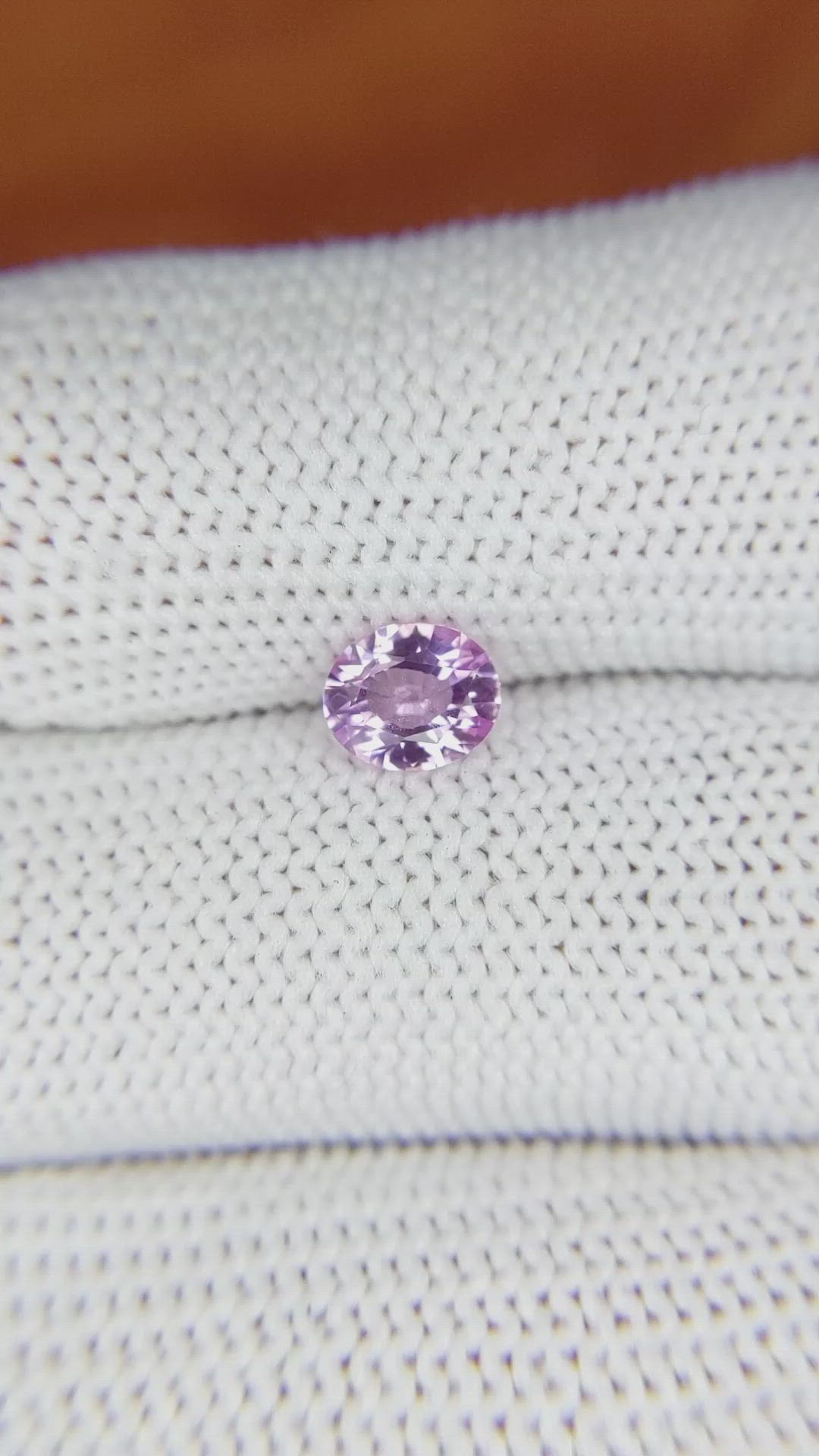 0.79 Ct. Pinkish Purple Sapphire from Ceylon (Sri Lanka) Size Video
