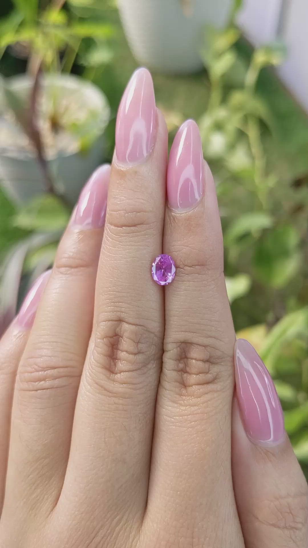 0.72 Ct. Pink Sapphire from Ceylon (Sri Lanka) Size Video