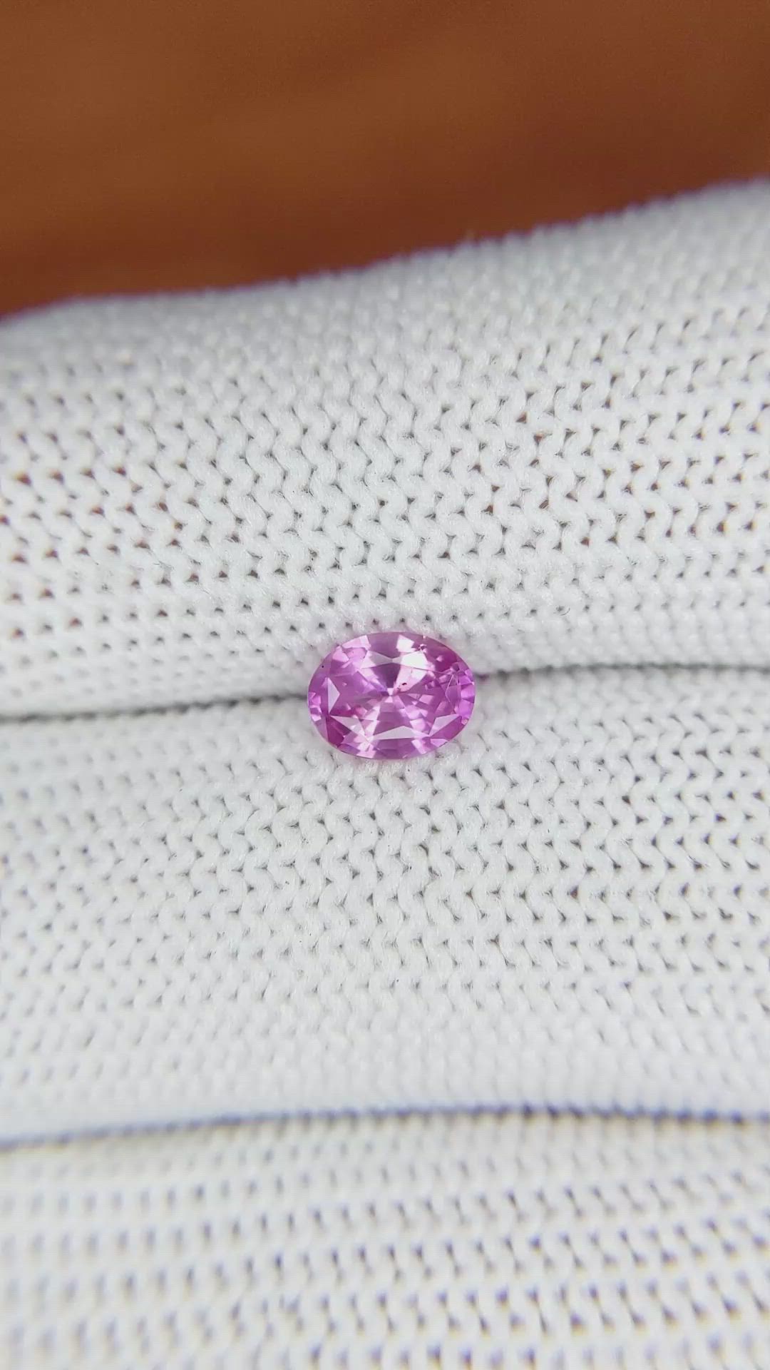 0.72 Ct. Pink Sapphire from Ceylon (Sri Lanka) Size Video