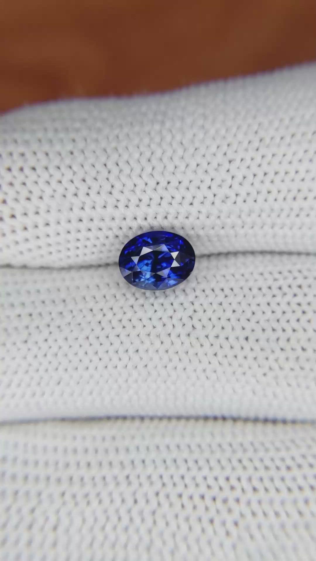 2.04 Ct. Blue Sapphire from Ceylon (Sri Lanka) Size Video