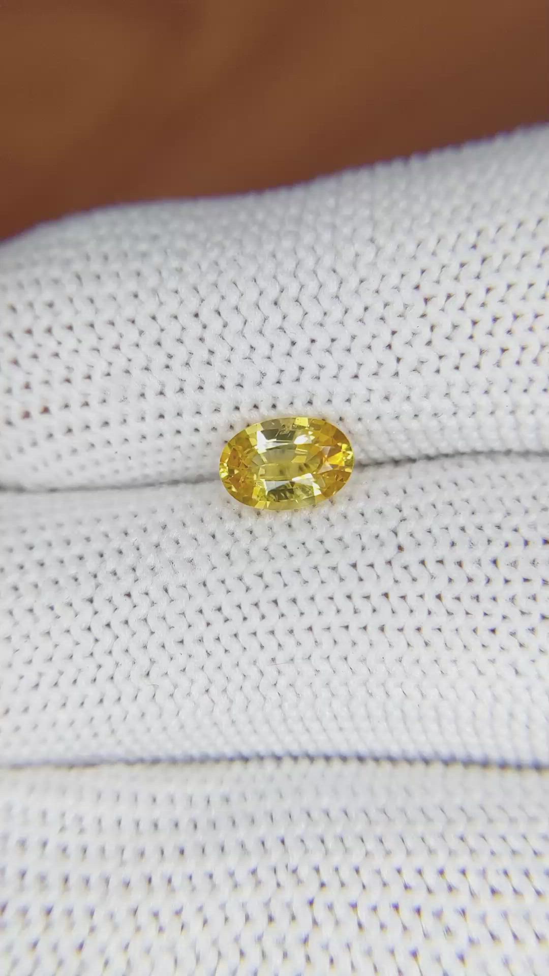 1.03 Ct. Yellow Sapphire from Ceylon (Sri Lanka) Size Video