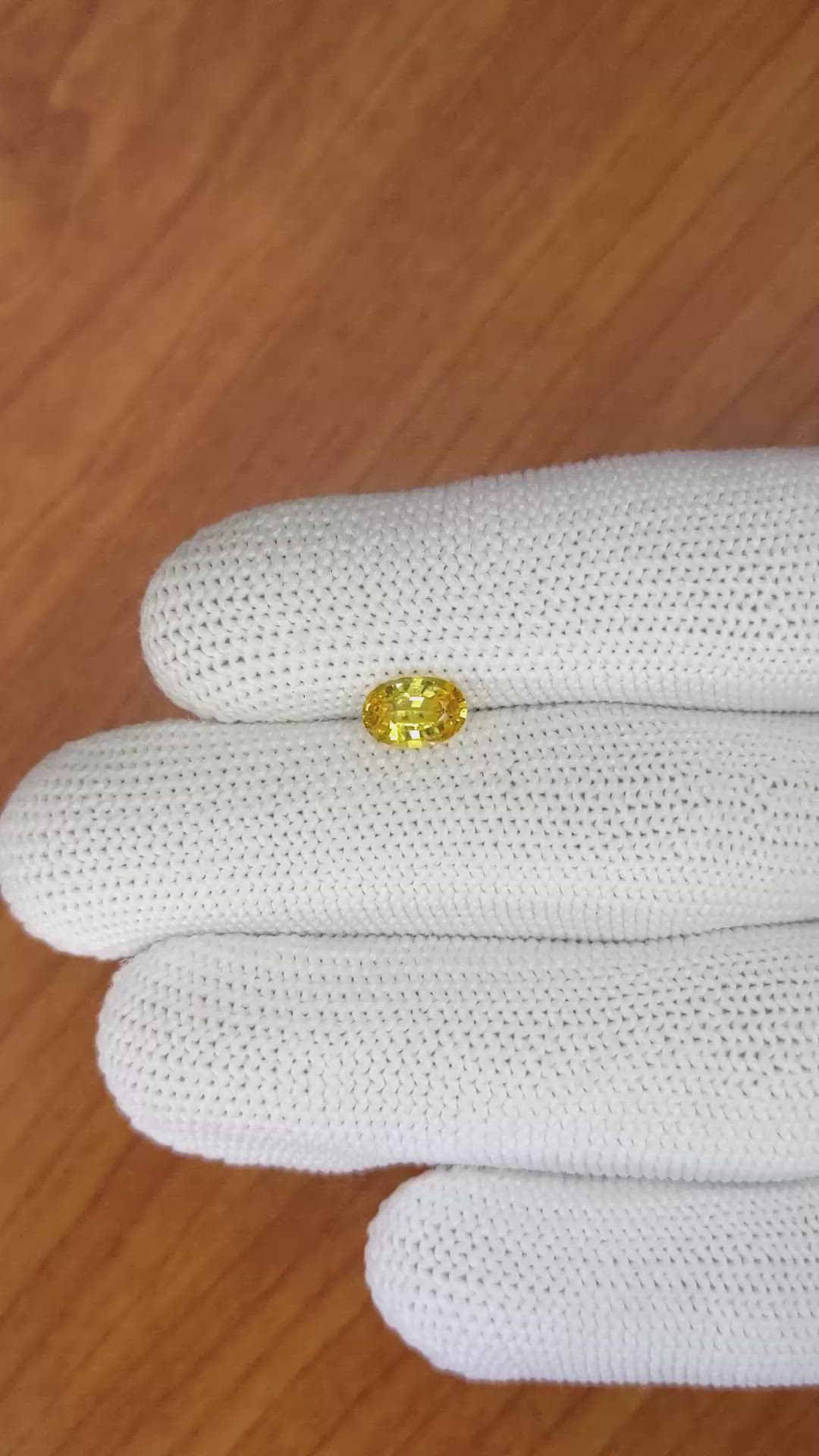 1.03 Ct. Yellow Sapphire from Ceylon (Sri Lanka) Size Video