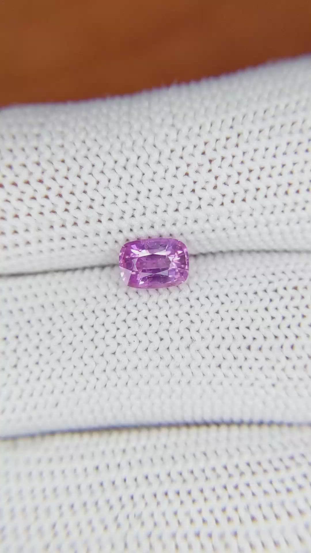 1.14 Ct. Pinkish Purple Sapphire from Ceylon (Sri Lanka) Size Video