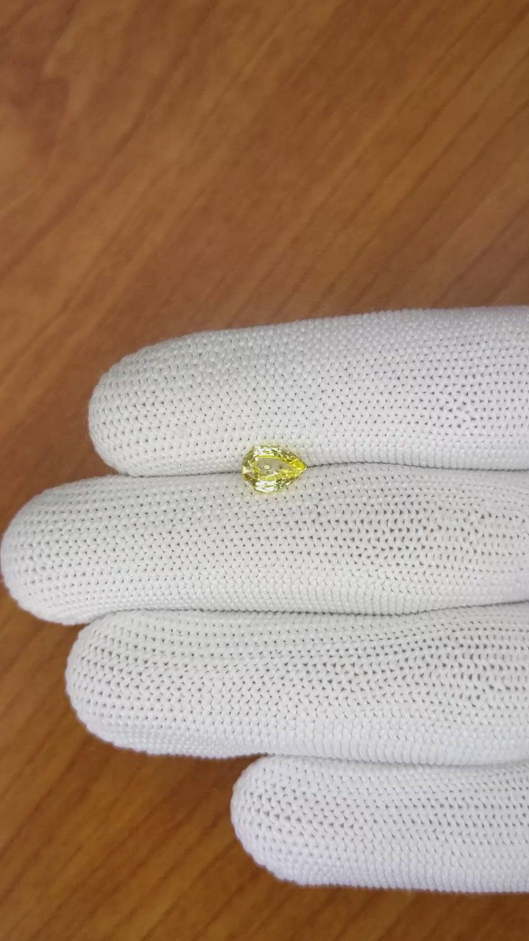 1.05 Ct. Yellow Sapphire from Ceylon (Sri Lanka) Size Video