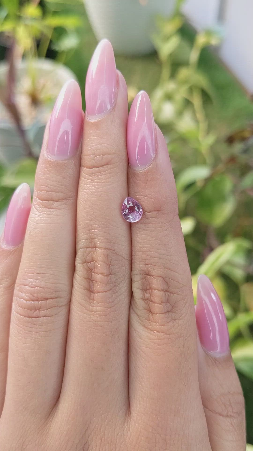1.12 Ct. Purplish Pink Sapphire from Ceylon (Sri Lanka) Size Video