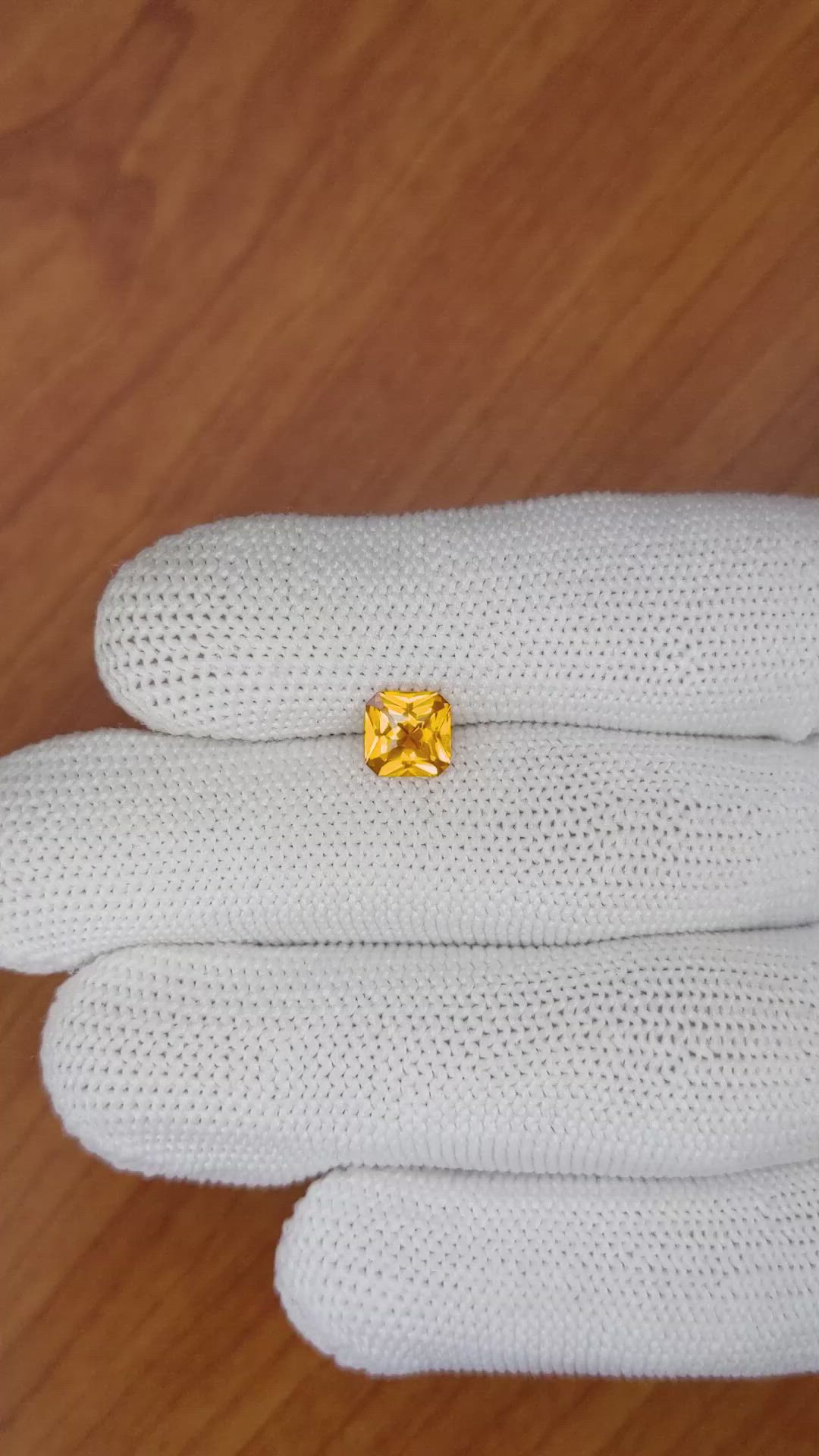 1.24 Ct. Orange Sapphire from Ceylon (Sri Lanka) Size Video