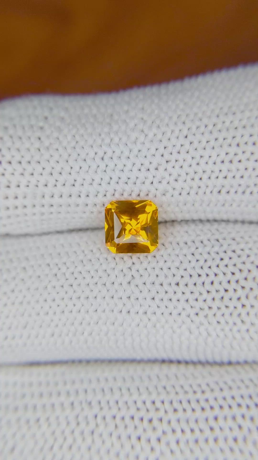 1.24 Ct. Orange Sapphire from Ceylon (Sri Lanka) Size Video