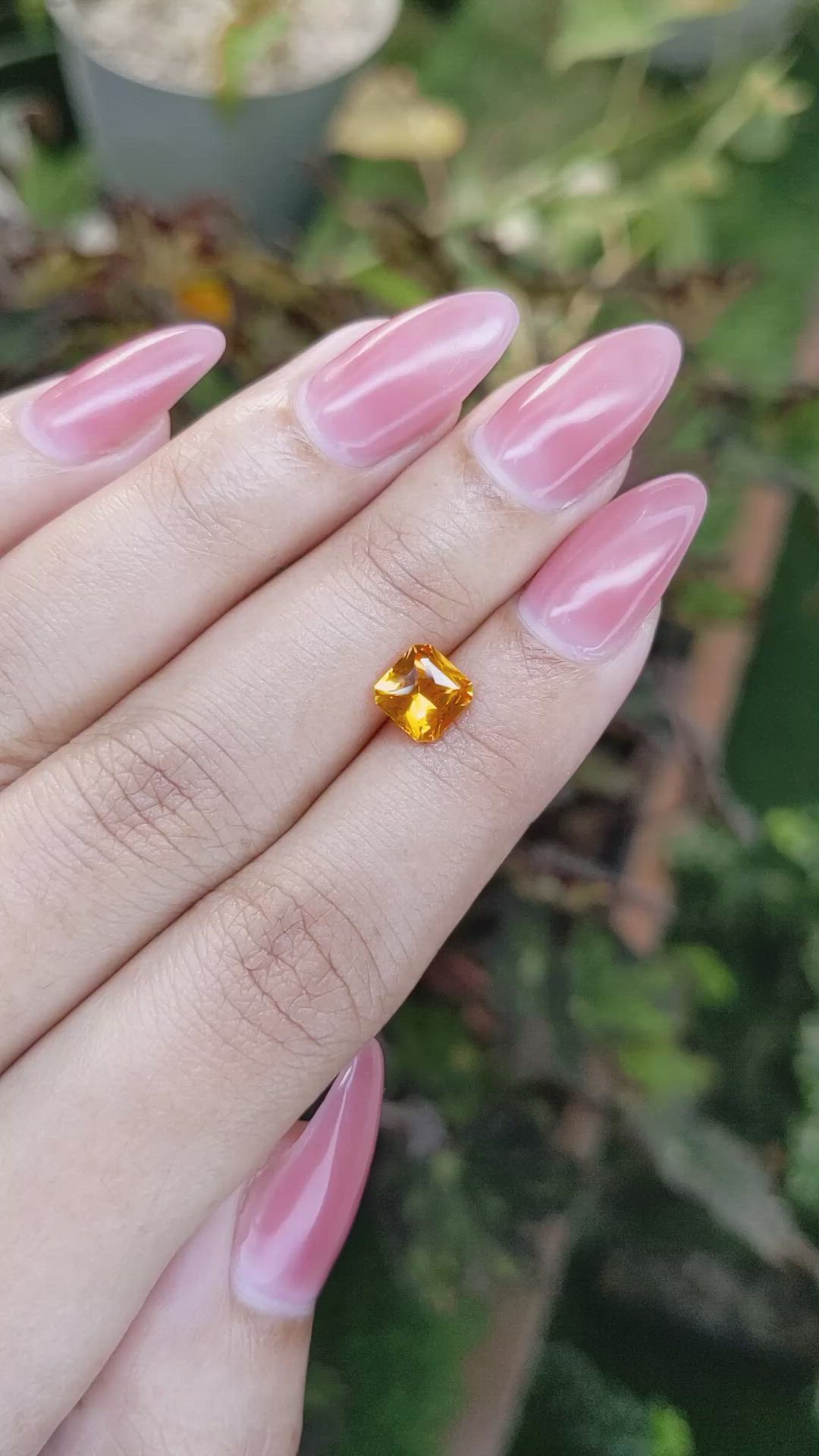 1.24 Ct. Orange Sapphire from Ceylon (Sri Lanka) Size Video