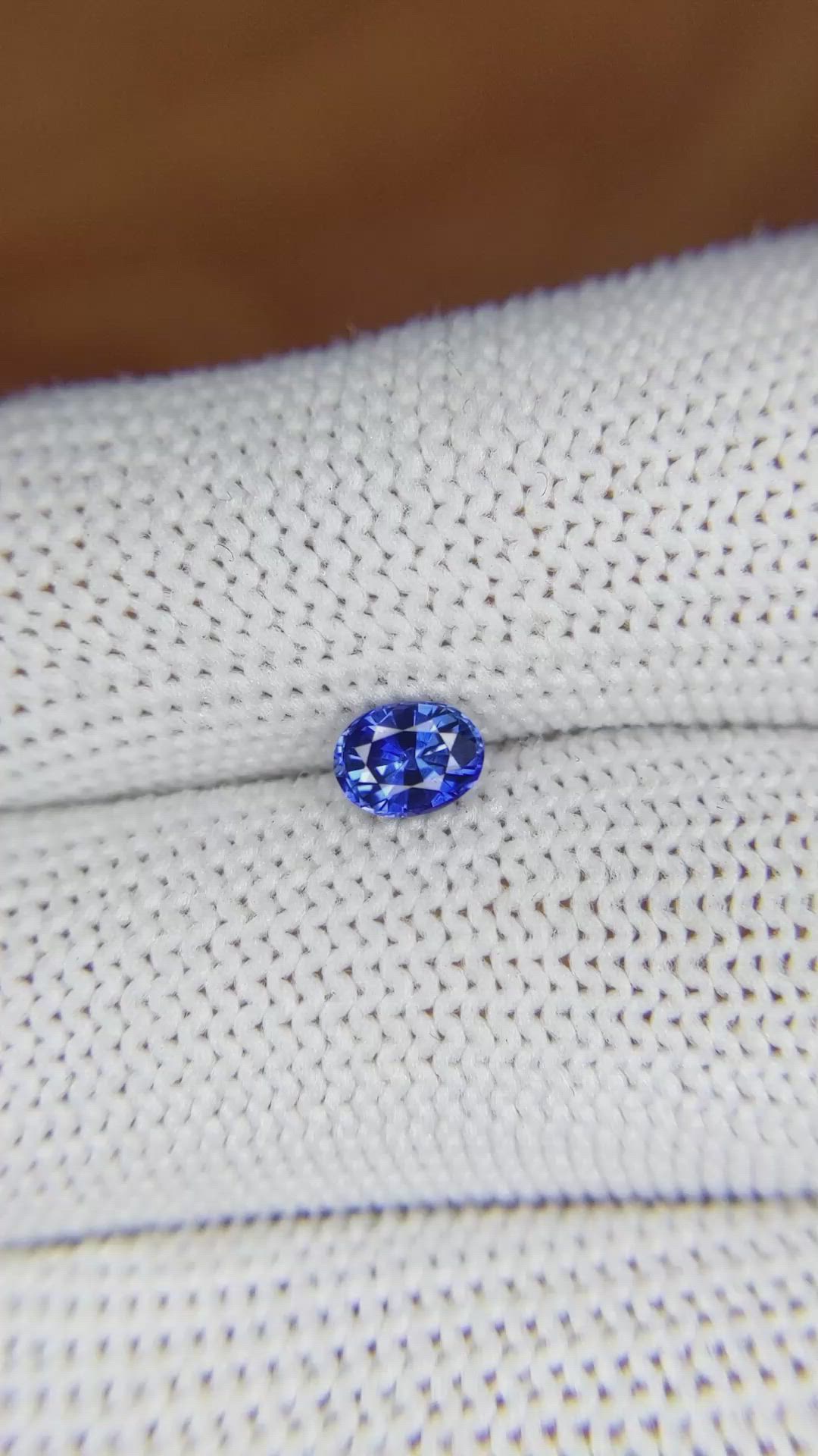 0.58 Ct. Blue Sapphire from Ceylon (Sri Lanka) Size Video