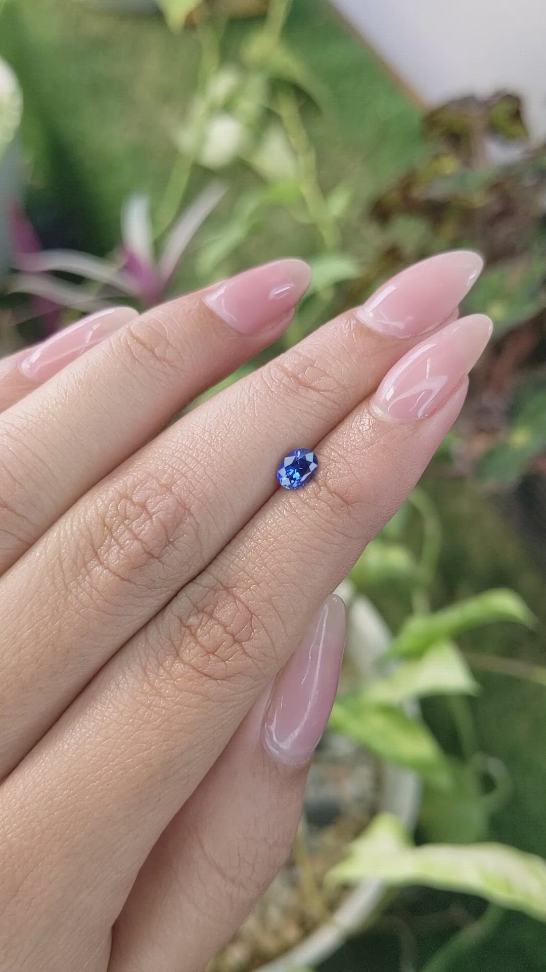 0.58 Ct. Blue Sapphire from Ceylon (Sri Lanka) Size Video