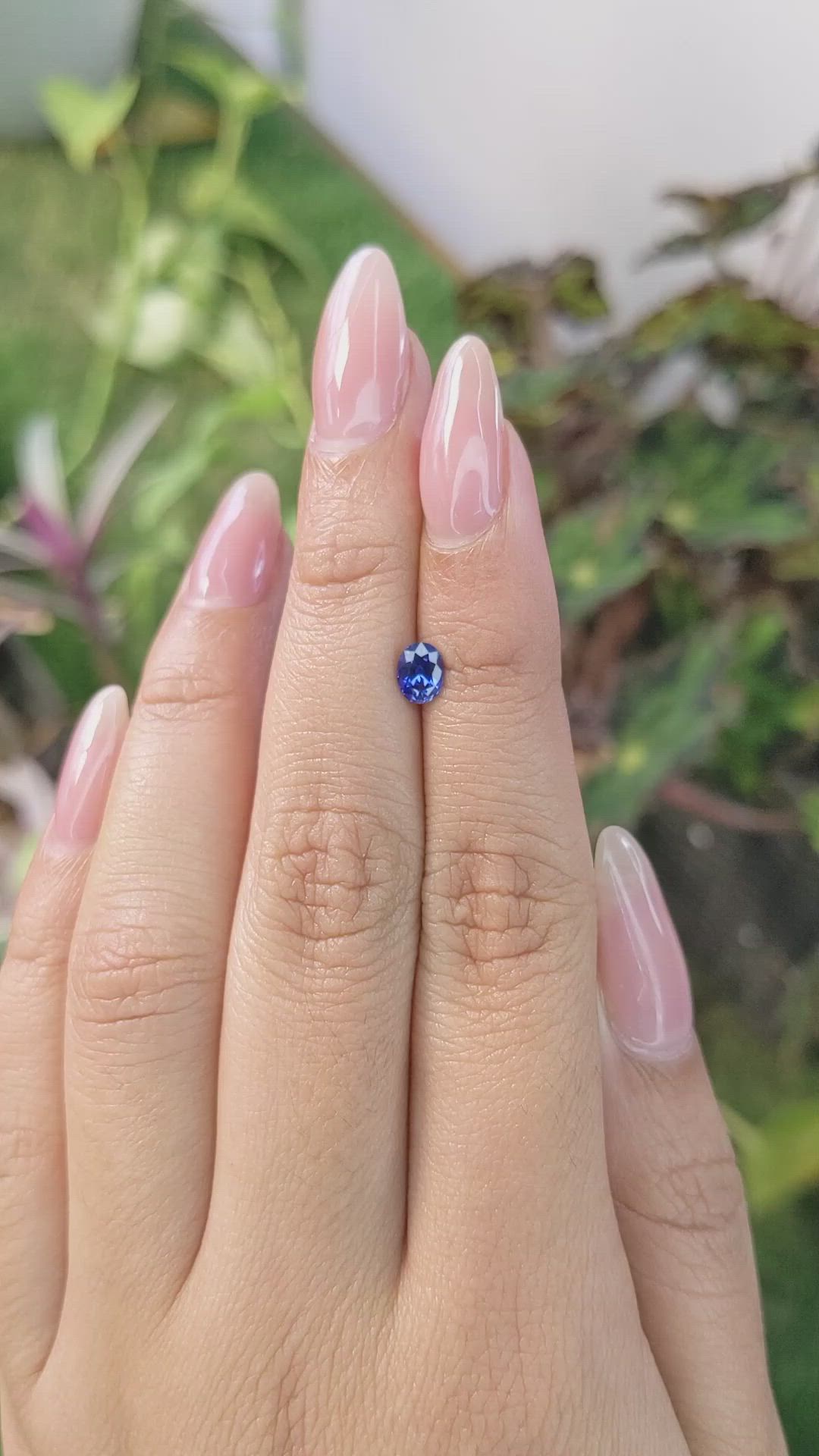 0.58 Ct. Blue Sapphire from Ceylon (Sri Lanka) Size Video