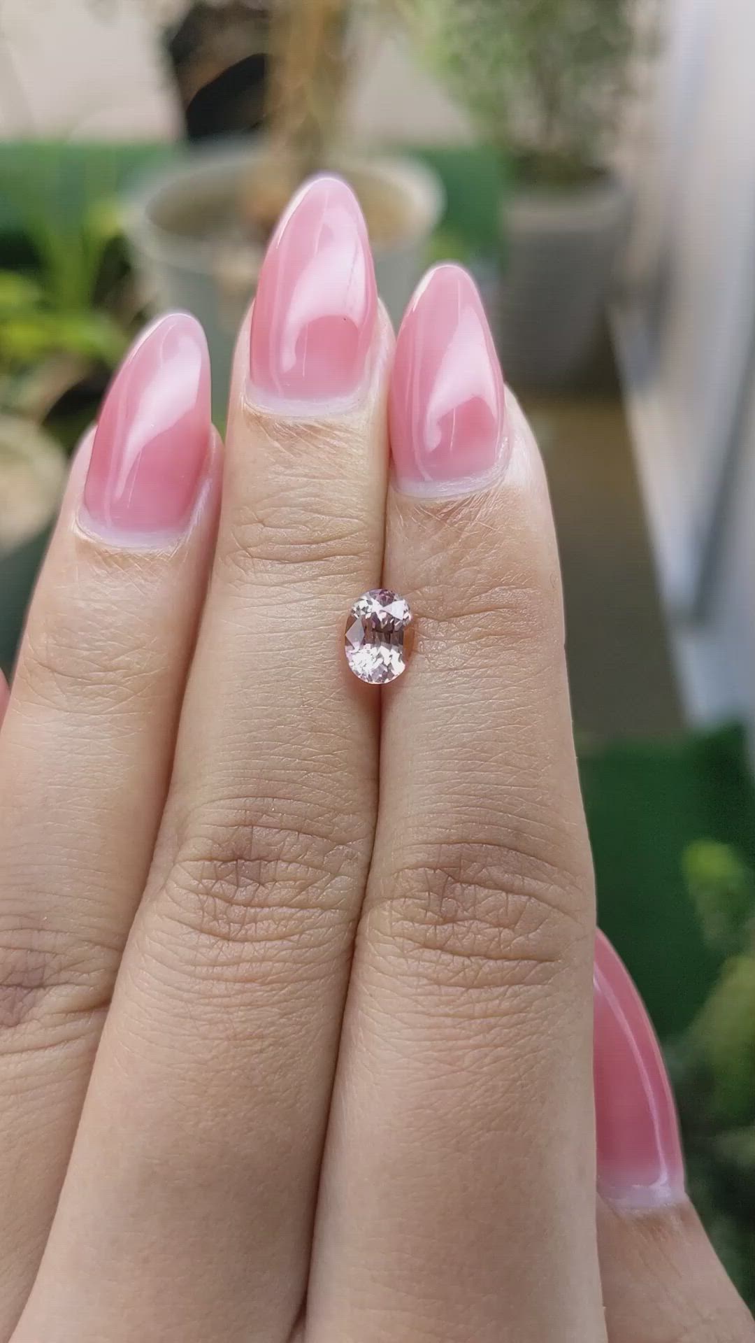 1.23 Ct. Peach Sapphire from Ceylon (Sri Lanka) Size Video