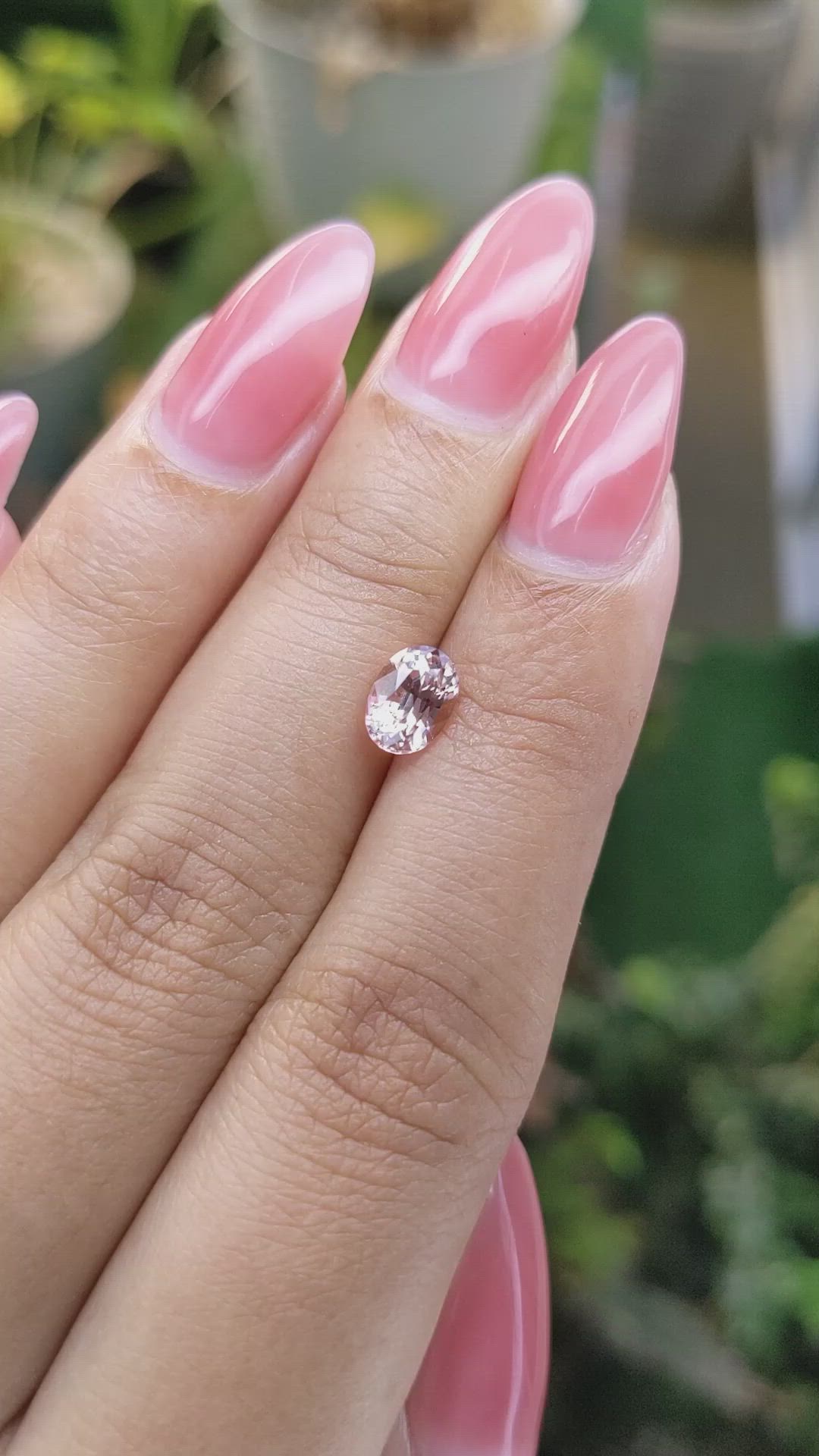 1.23 Ct. Peach Sapphire from Ceylon (Sri Lanka) Size Video
