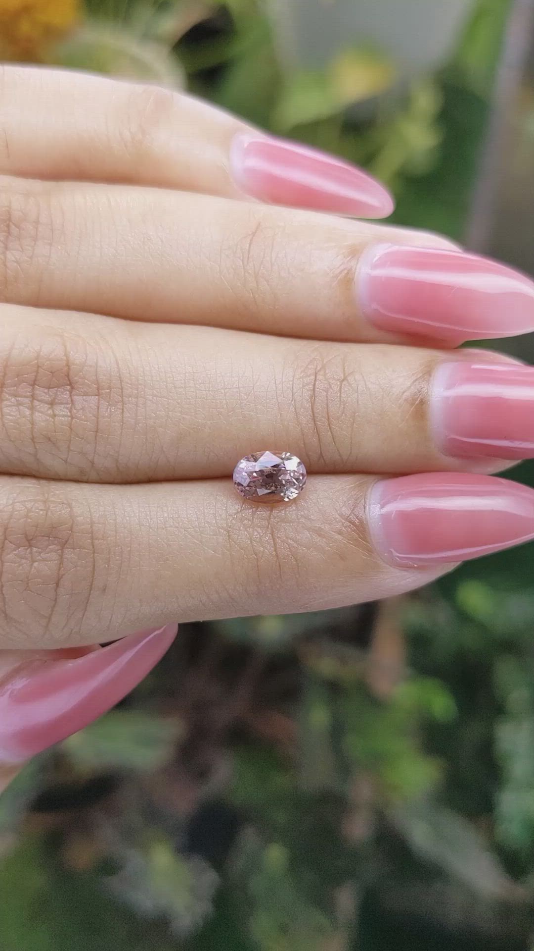 1.23 Ct. Peach Sapphire from Ceylon (Sri Lanka) Size Video