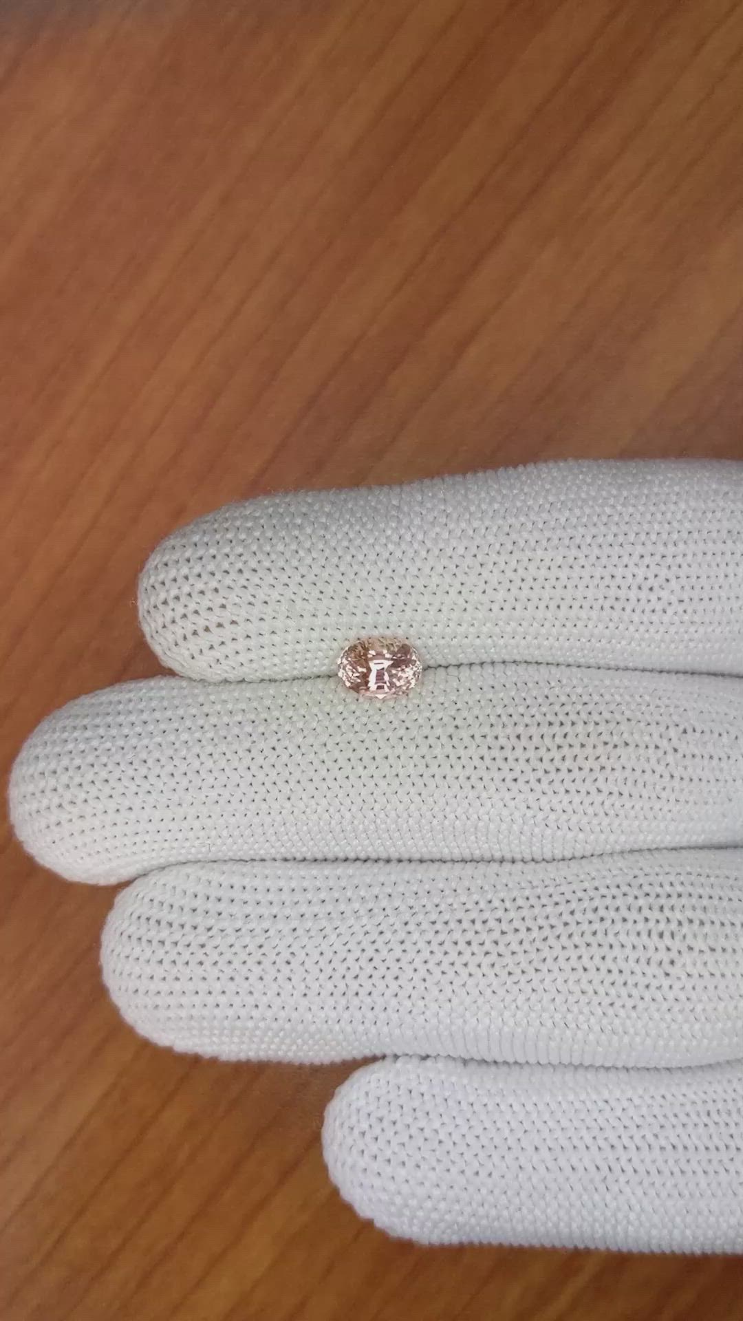 1.23 Ct. Peach Sapphire from Ceylon (Sri Lanka) Size Video