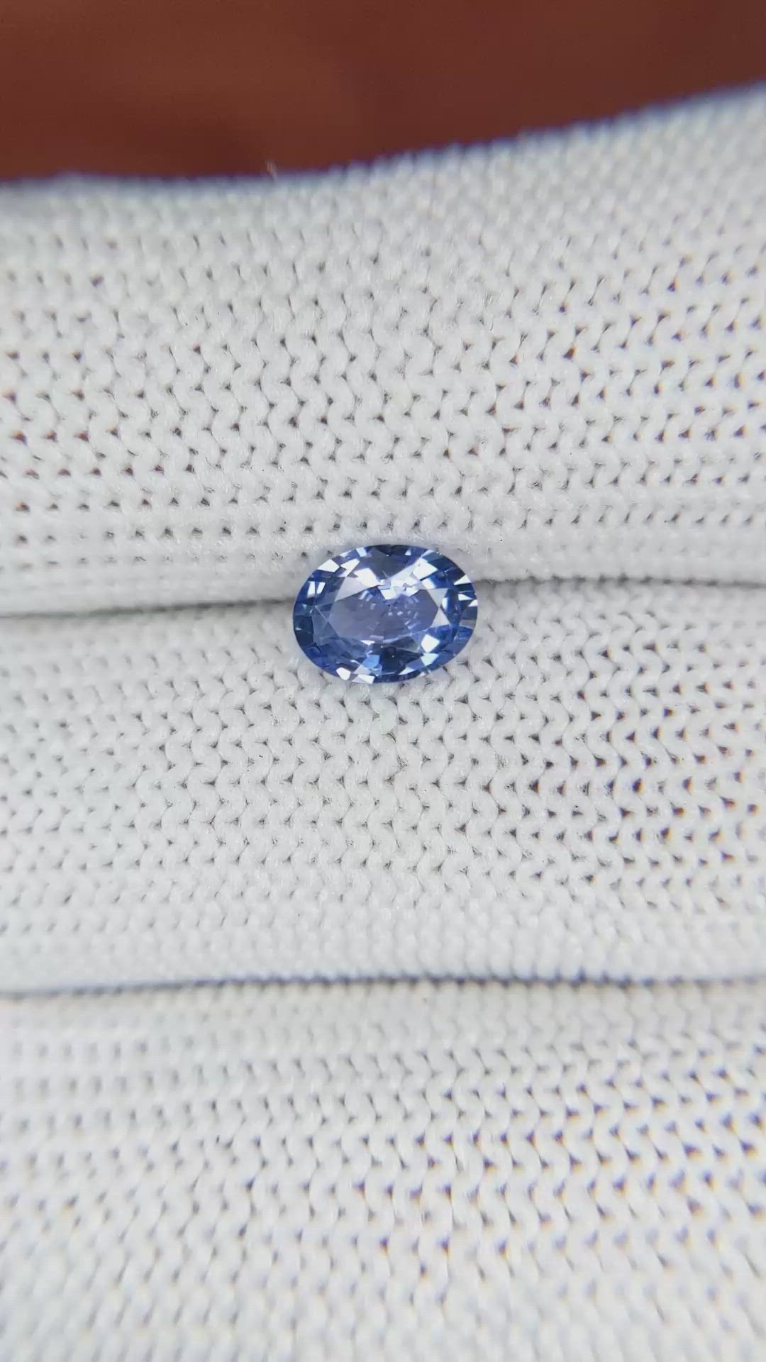 1.12 Ct. Blue Sapphire from Ceylon (Sri Lanka) Size Video