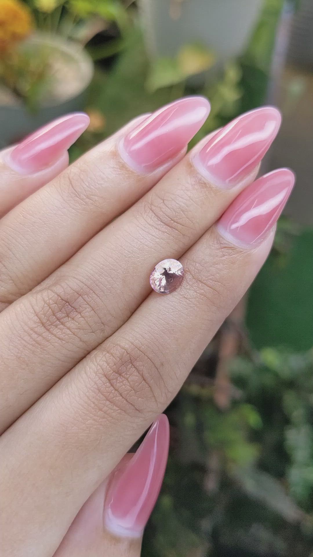 1.22 Ct. Peach Sapphire from Ceylon (Sri Lanka) Size Video