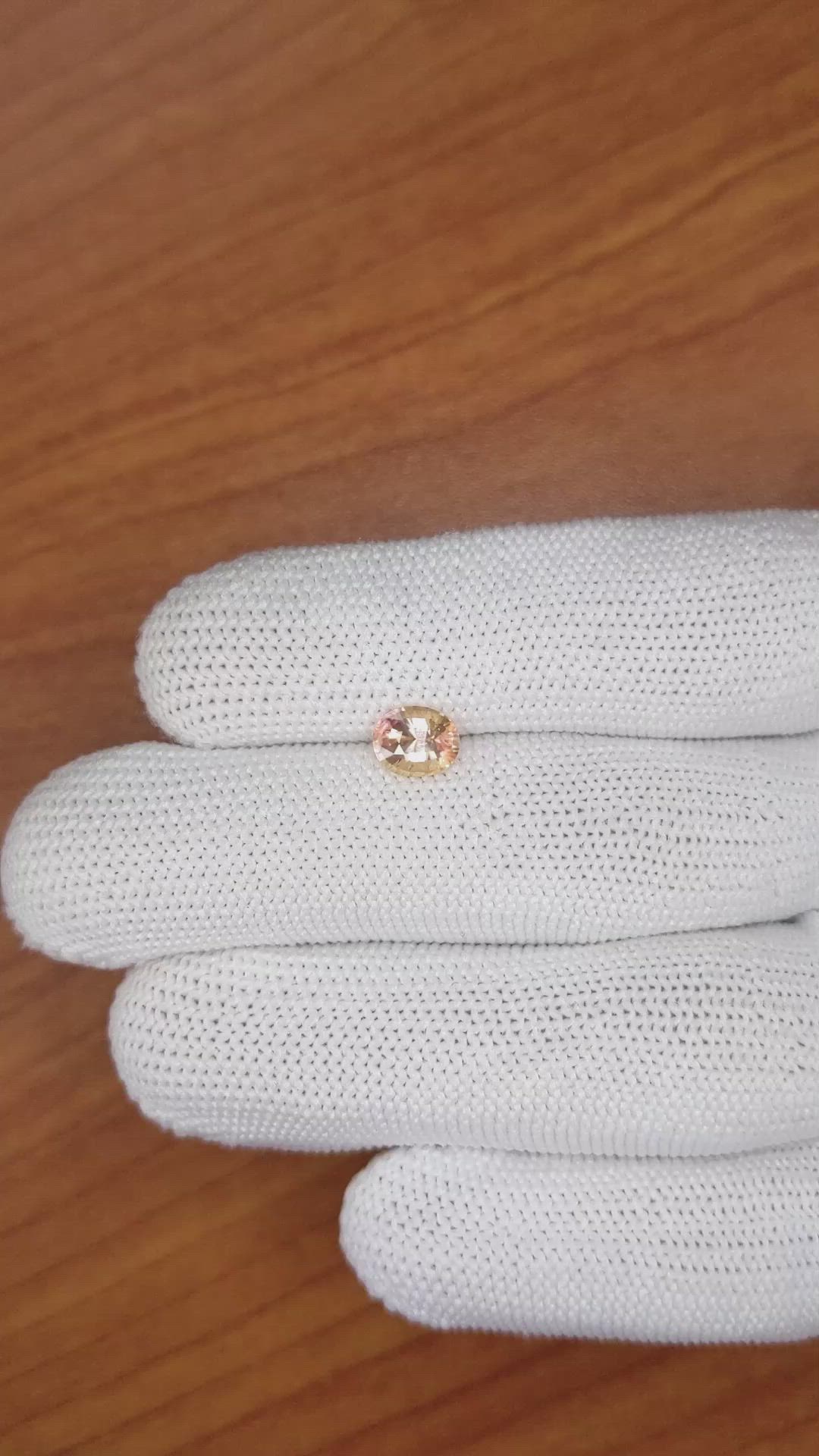 1.22 Ct. Peach Sapphire from Ceylon (Sri Lanka) Size Video