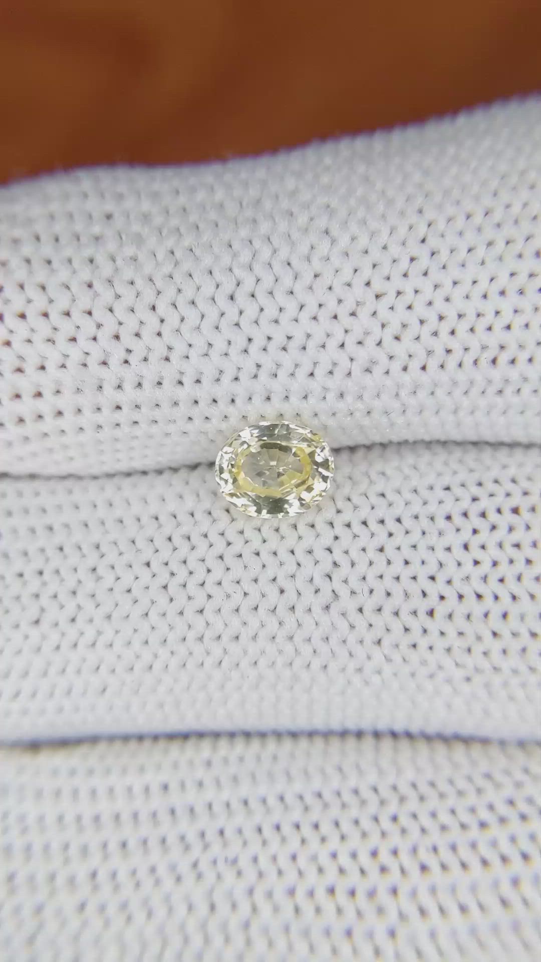 1.04 Ct. Yellow Sapphire from Ceylon (Sri Lanka) Size Video