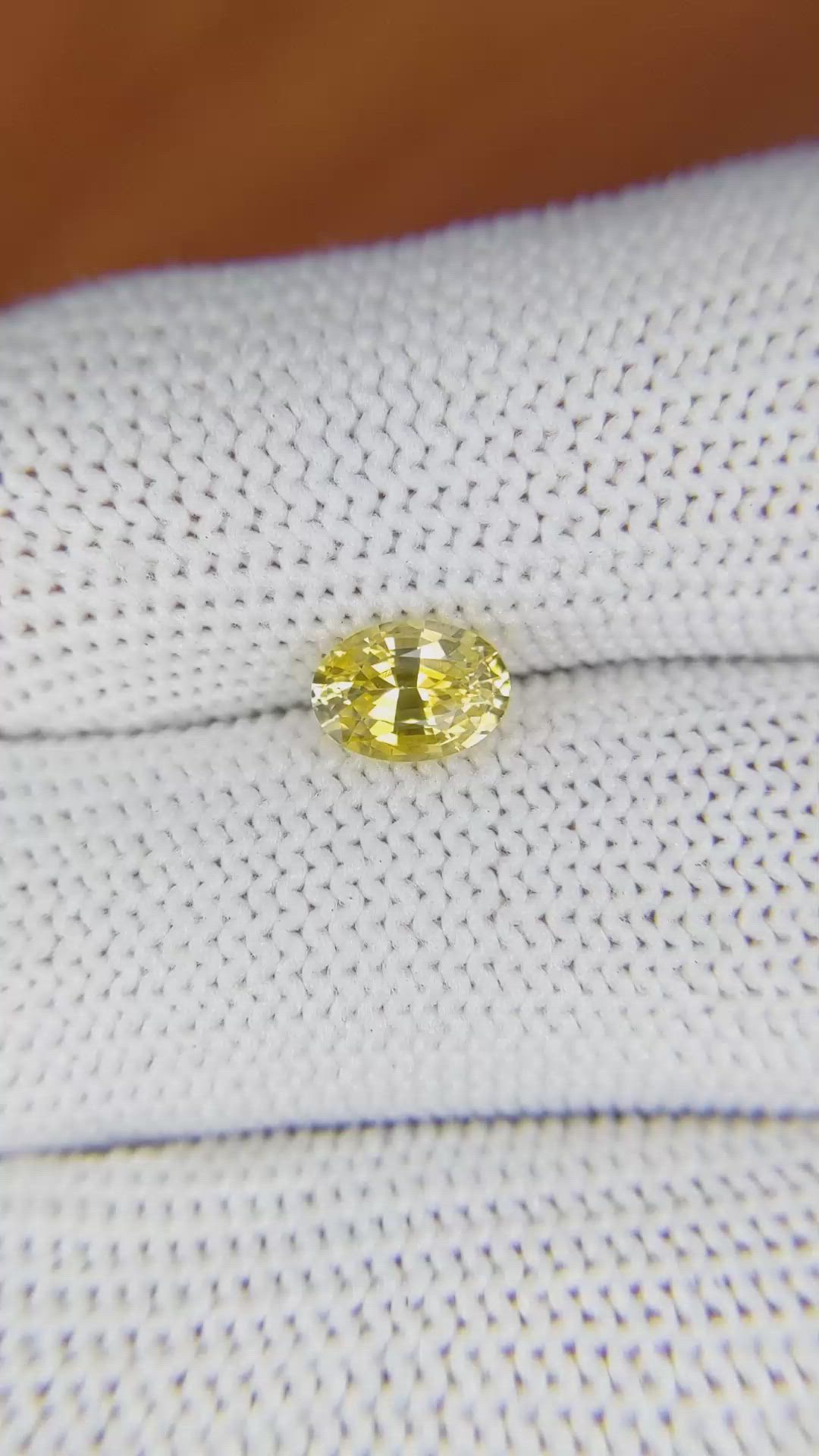 1.11 Ct. Orangish Yellow Sapphire from Ceylon (Sri Lanka) Size Video