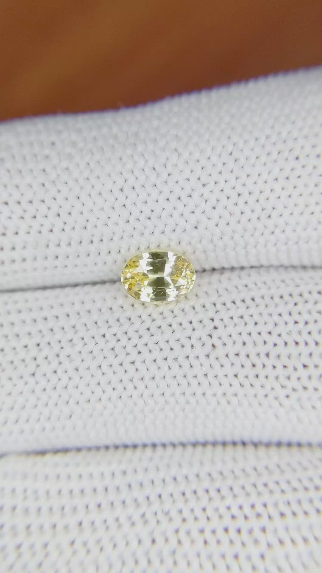 1.12 Ct. Yellow Sapphire from Ceylon (Sri Lanka) Size Video
