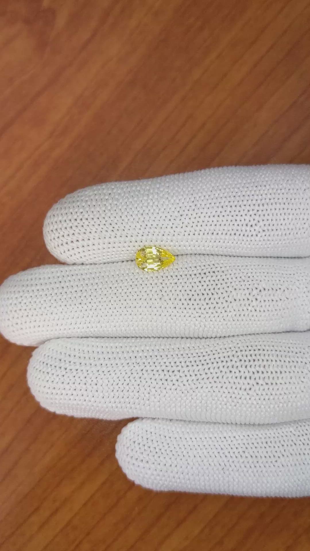 0.88 Ct. Yellow Sapphire from Ceylon (Sri Lanka) Size Video