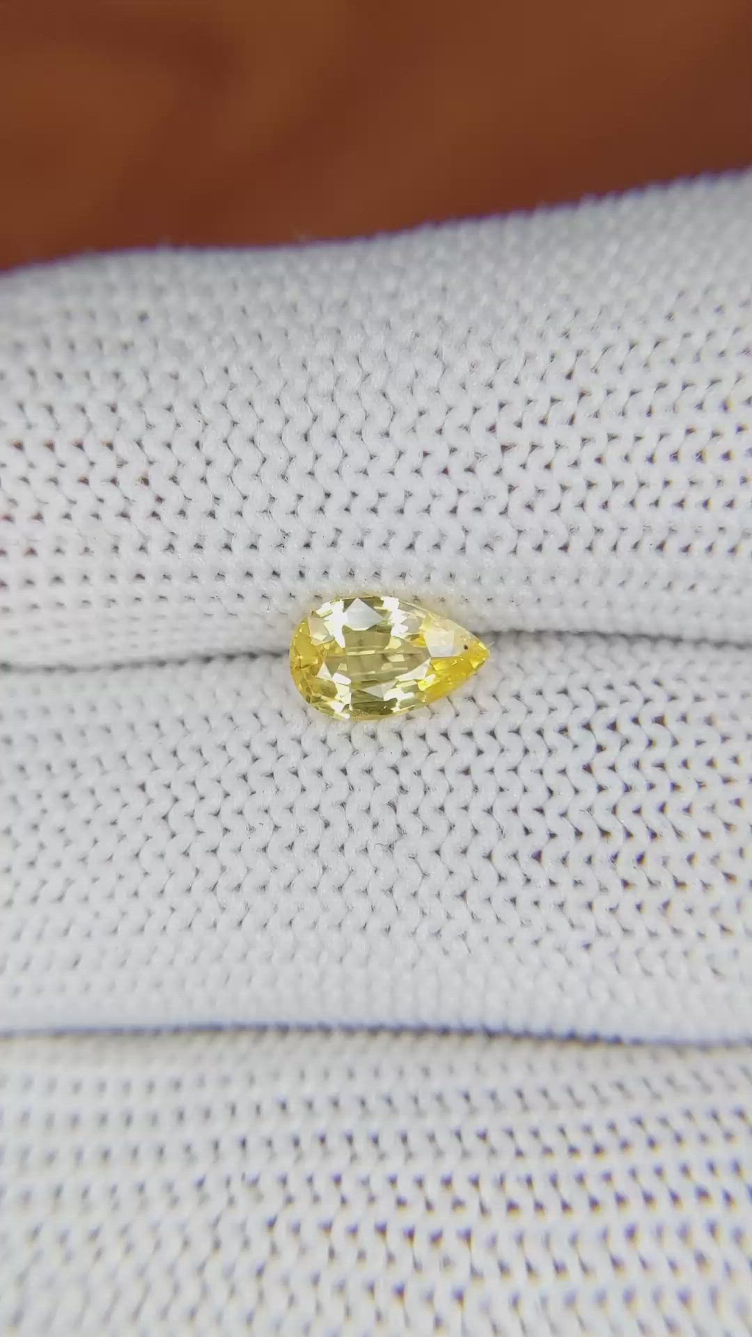 0.88 Ct. Yellow Sapphire from Ceylon (Sri Lanka) Size Video