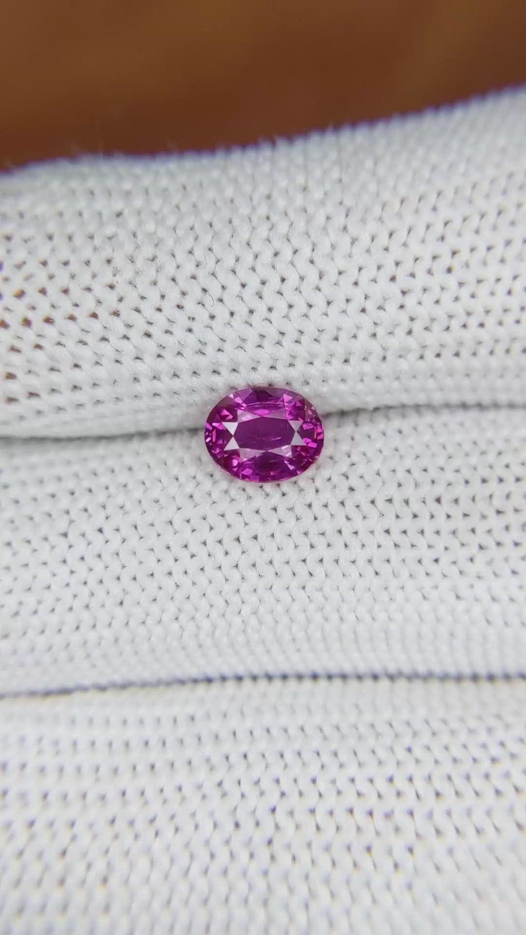 1.08 Ct. Purplish Pink Sapphire from Ceylon (Sri Lanka) Size Video